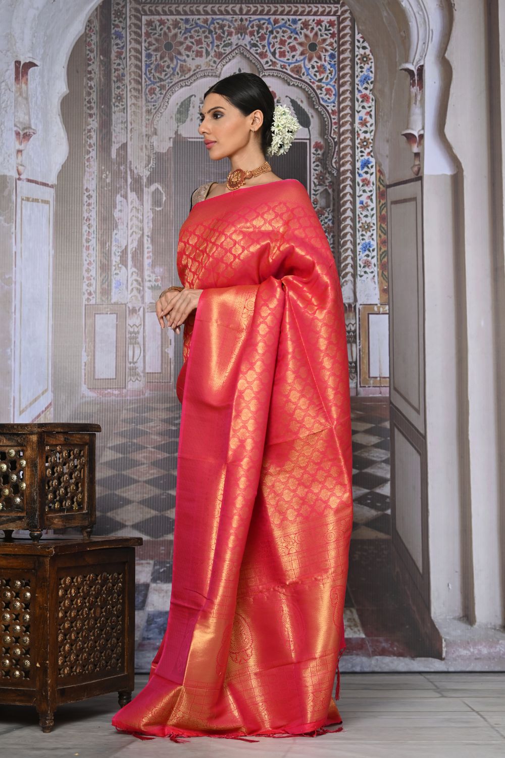 Buy Cerulean Blue Banarasi Saree Nitaraa