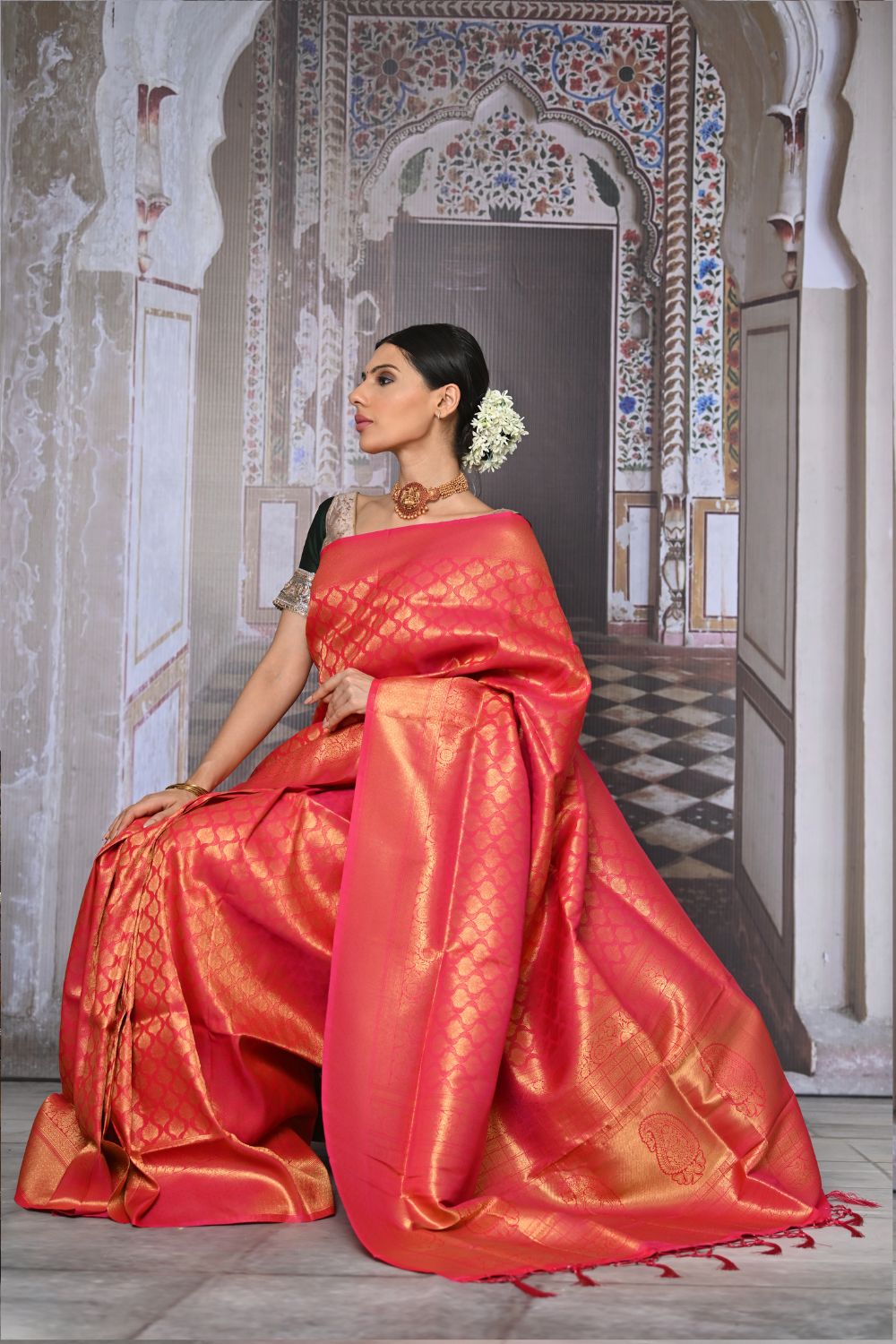 Buy Ocean Blue Banarasi Saree Nitaraa