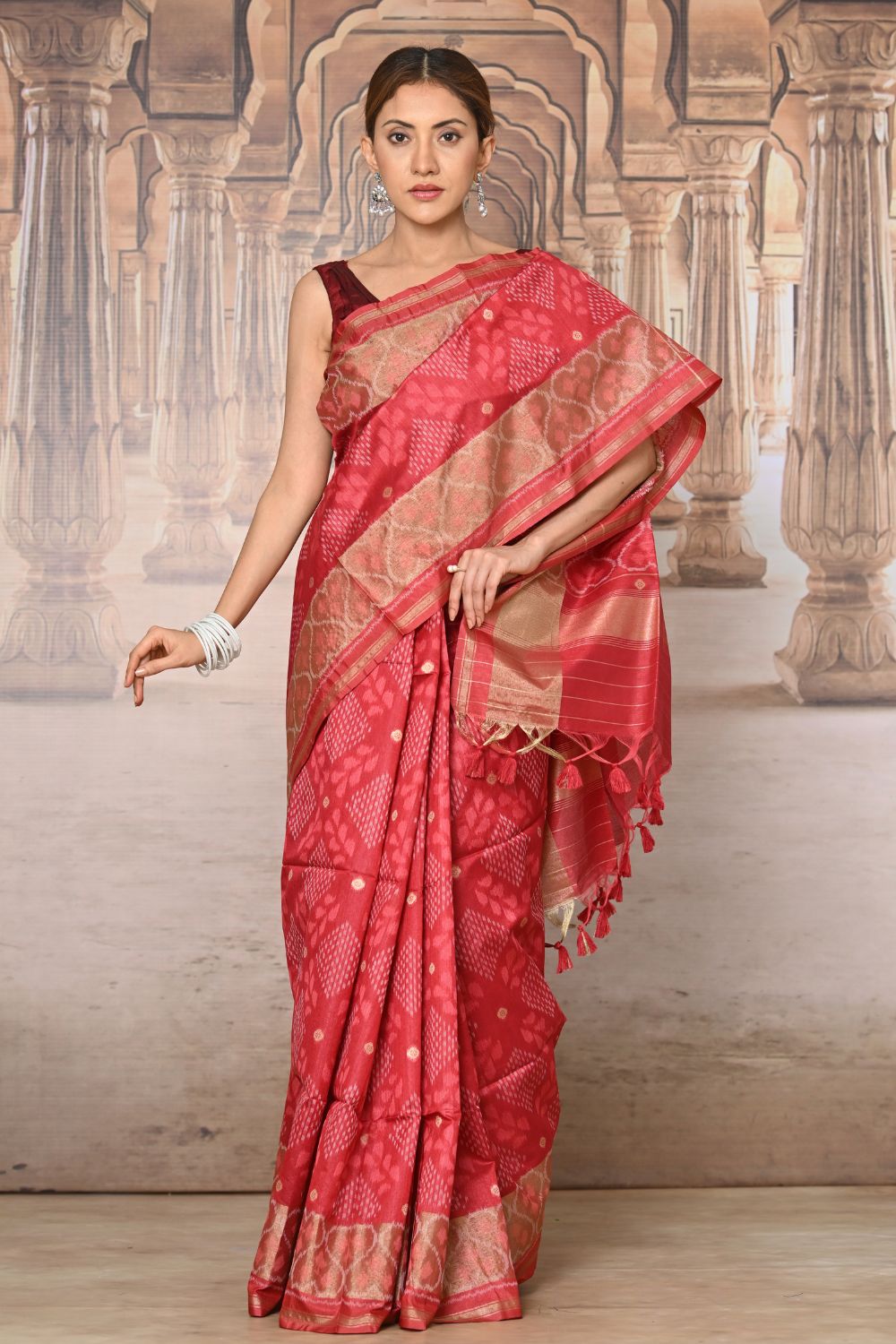 Buy Teal Silk Blend Saree Nitaraa