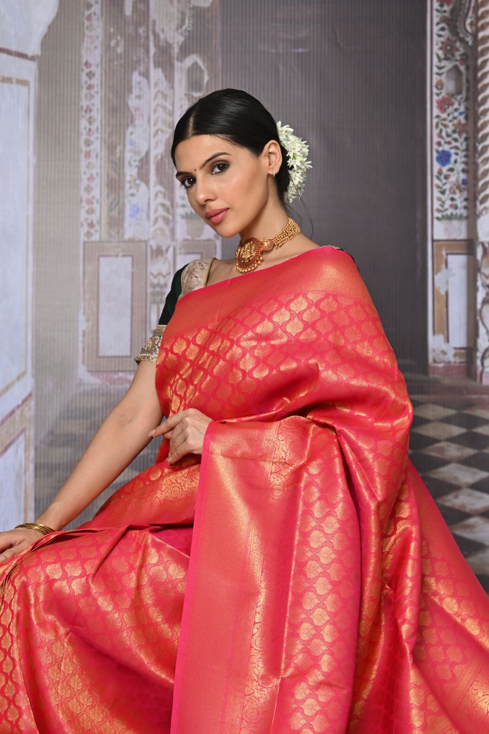 Buy Pine Green Banarasi Saree Nitaraa