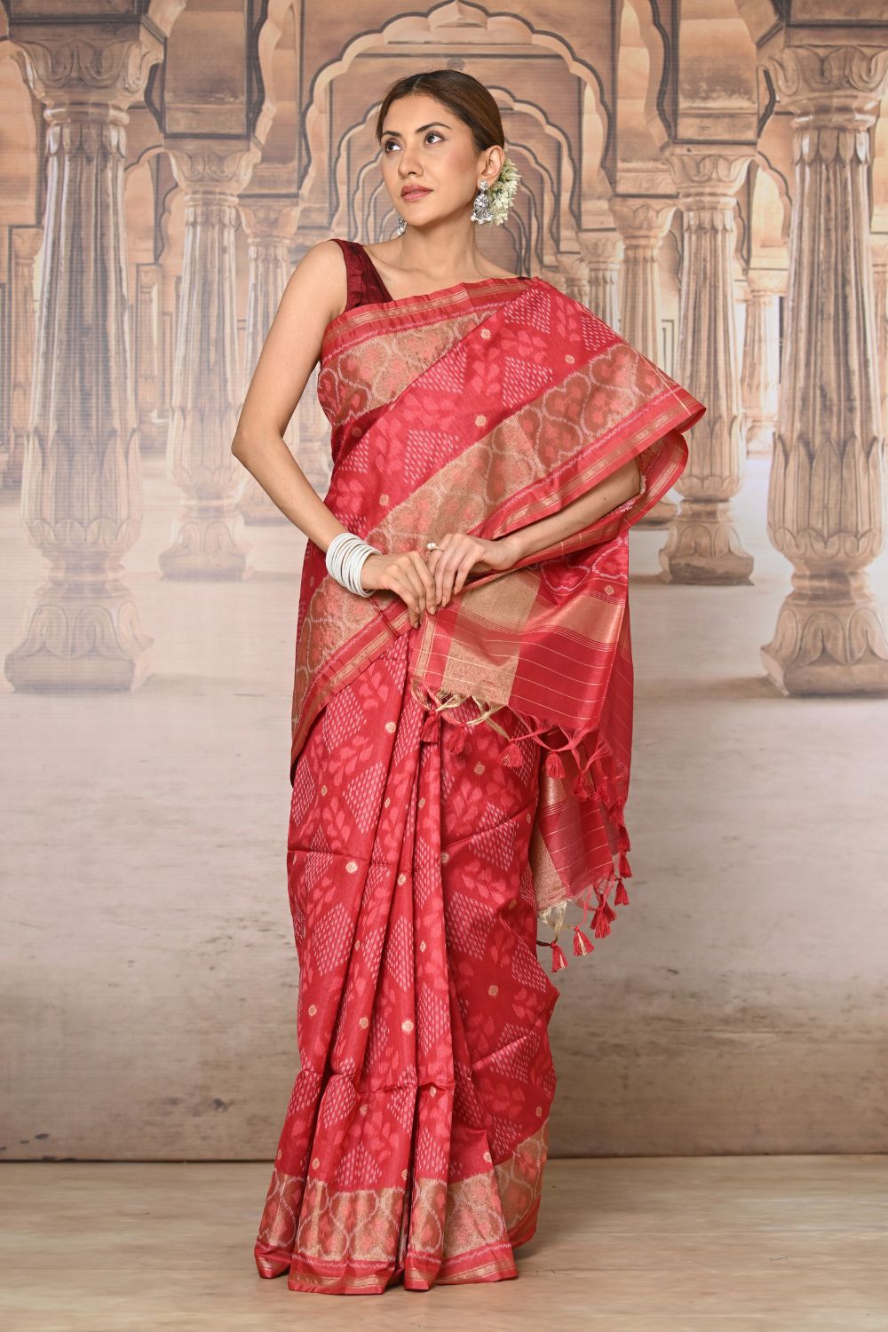 Buy Sea Green Silk Blend Saree Nitaraa