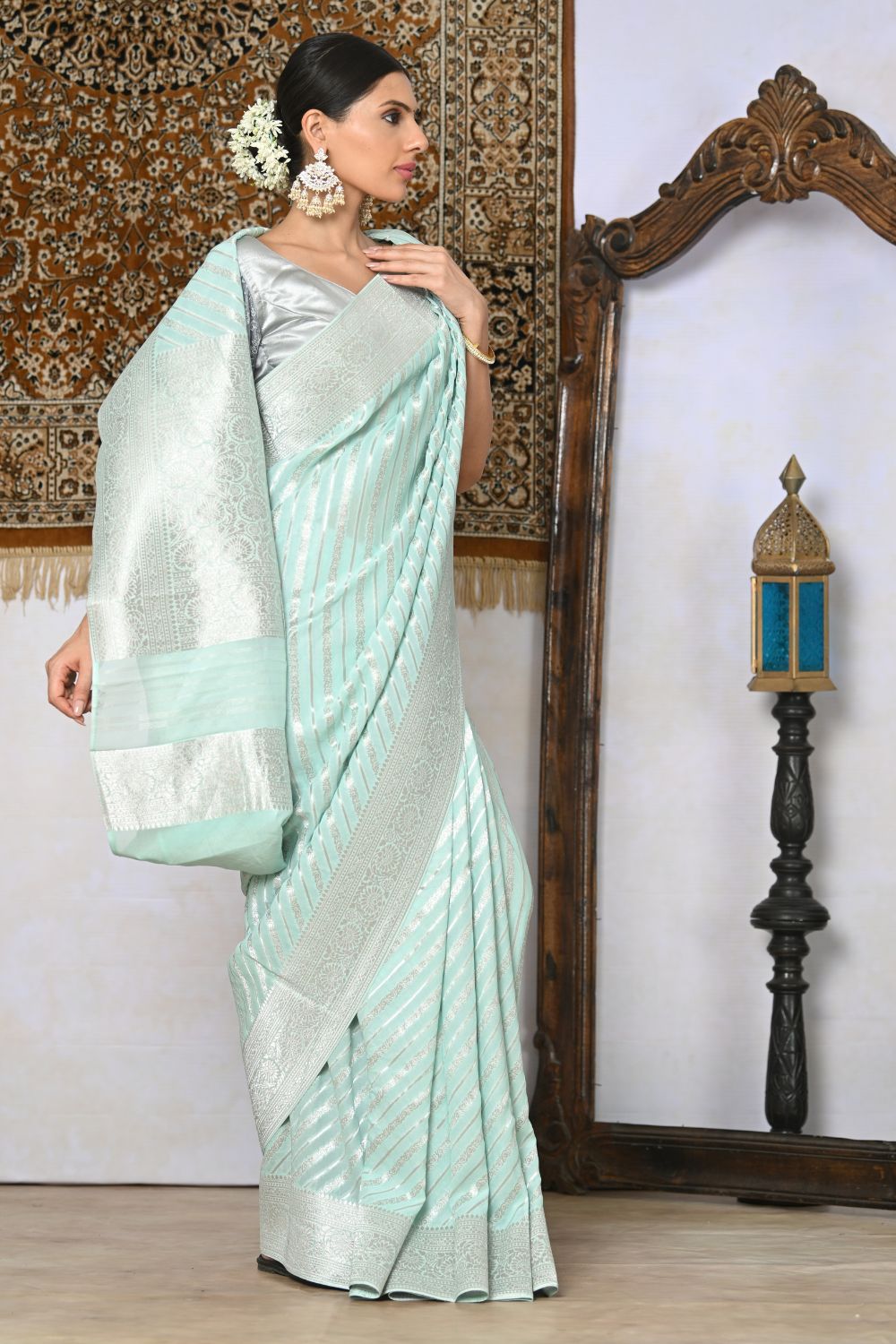 Buy Pink Patola Silk Blend Saree Nitaraa
