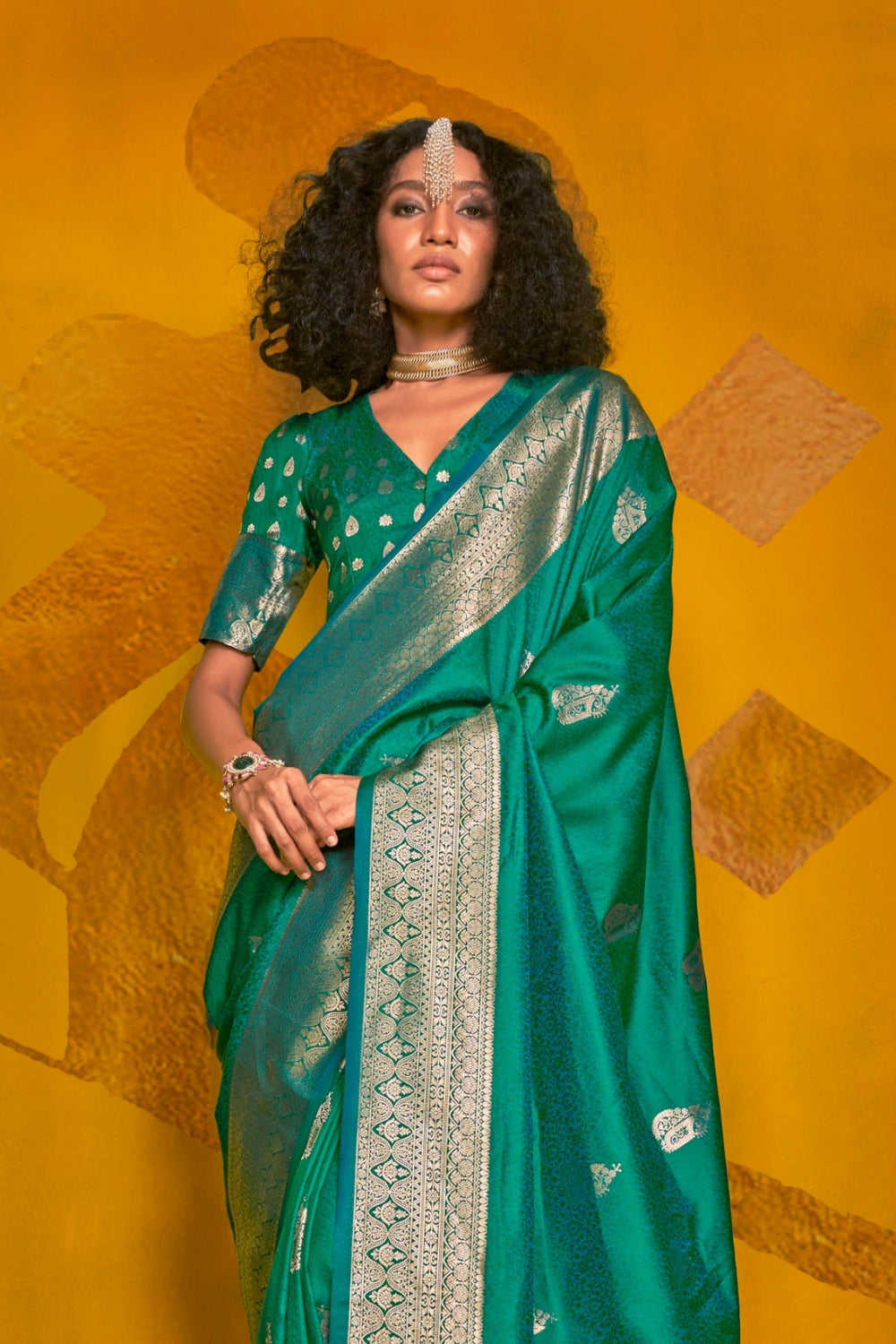 Blue Handloom Weaving Silk Saree