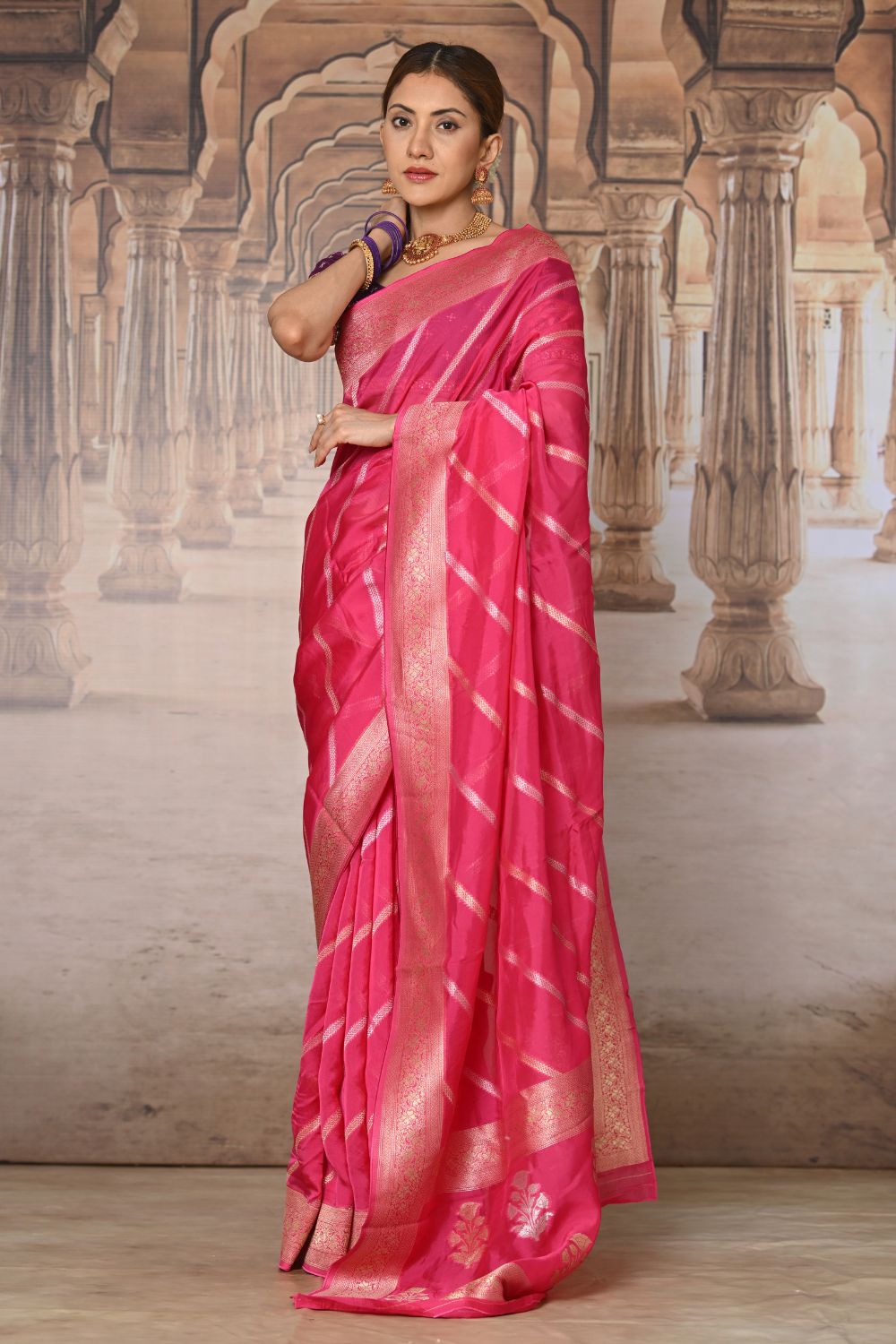 Buy Teal Blue Banarasi Art Silk Saree Nitaraa