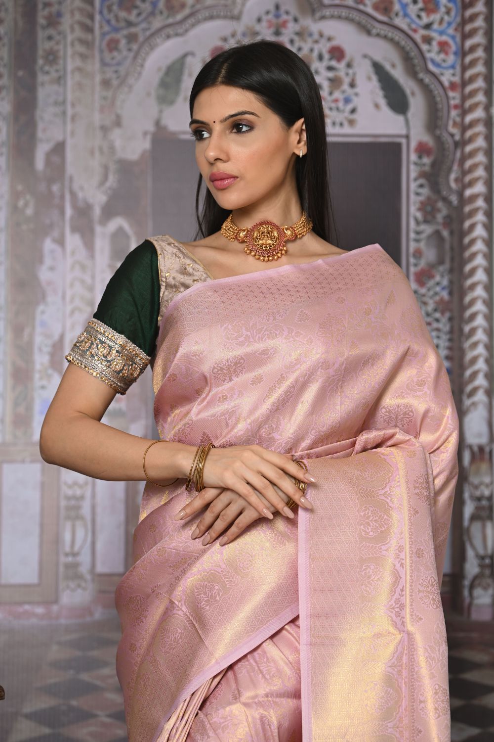 Buy Purple Katan Habutai Silk Saree With Blouse Piece Nitaraa