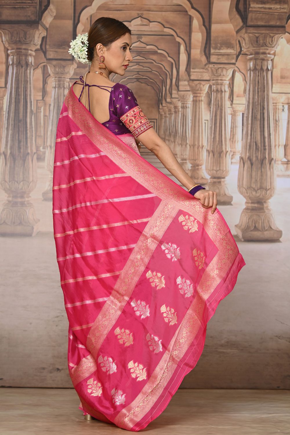 Buy Purple Banarasi Art Silk Saree Nitaraa
