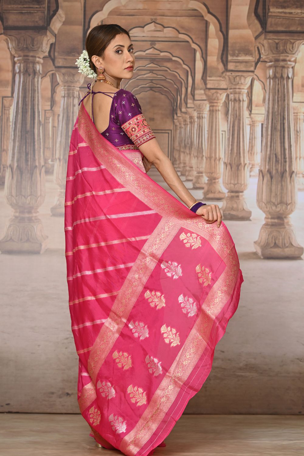 Buy Red Banarasi Art Silk Saree Nitaraa
