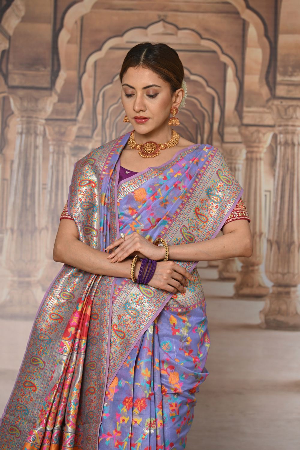 Buy Baby Pink Paithani Silk Saree Nitaraa