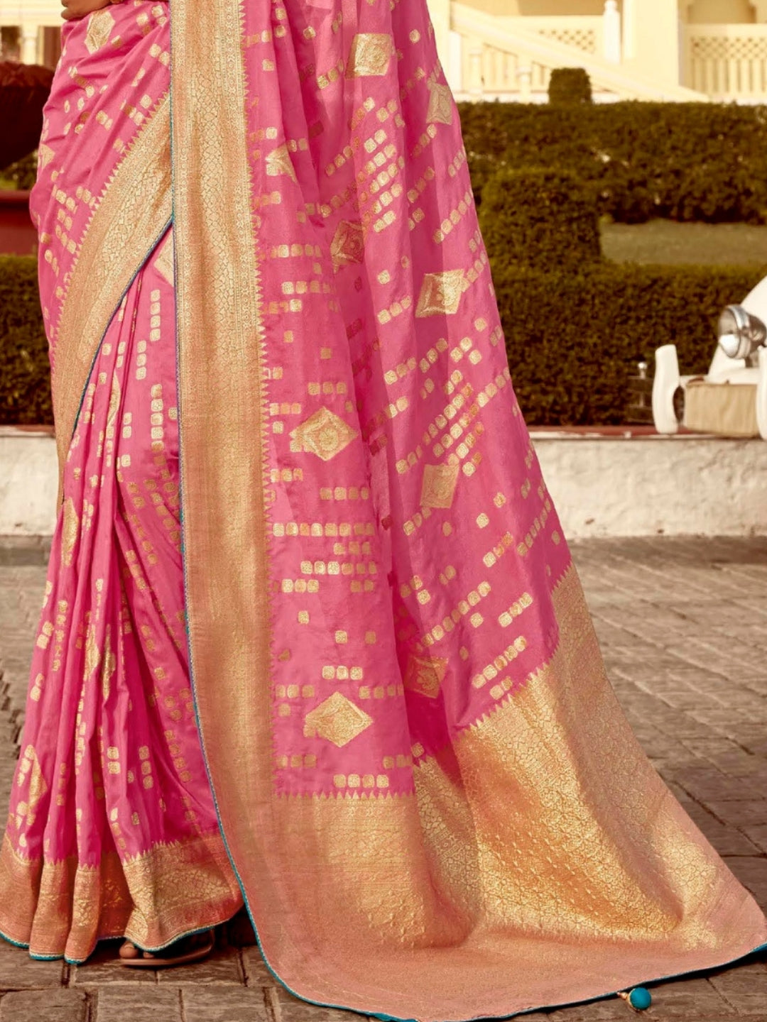 Rose Pink Khaddi Banarasi Saree