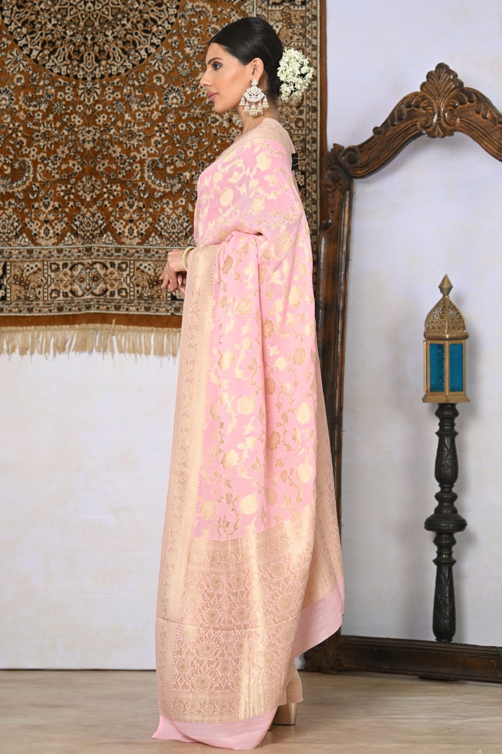 Buy Multicolor Banarasi Silk Saree With Blouse Piece Nitaraa