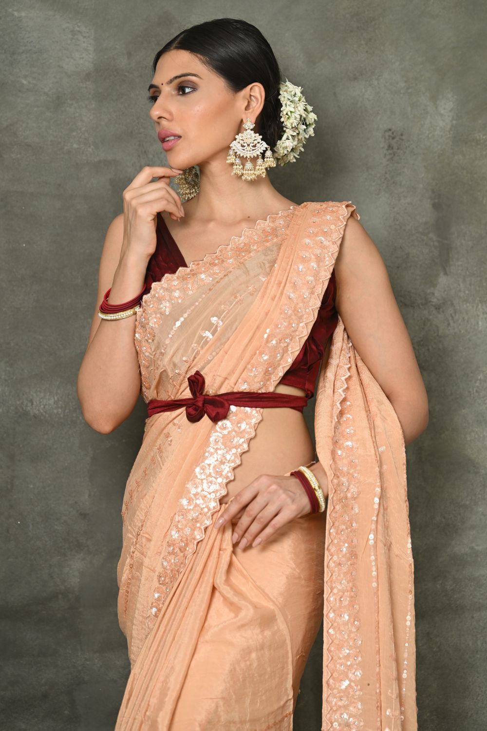 Buy Lavender Purple Leheriya Organza Saree Nitaraa