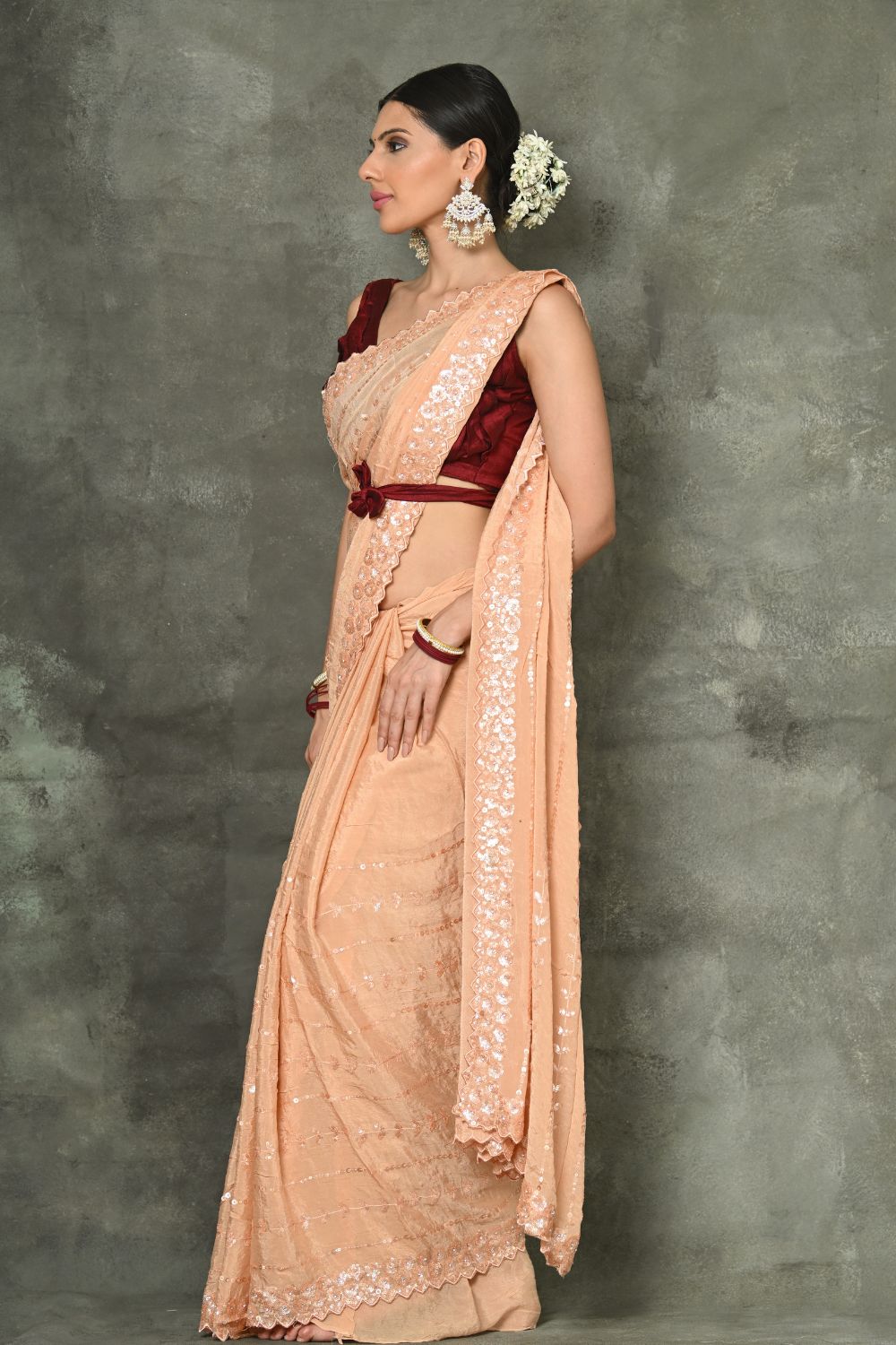 Buy Silver Grey Soft Silk Saree Nitaraa