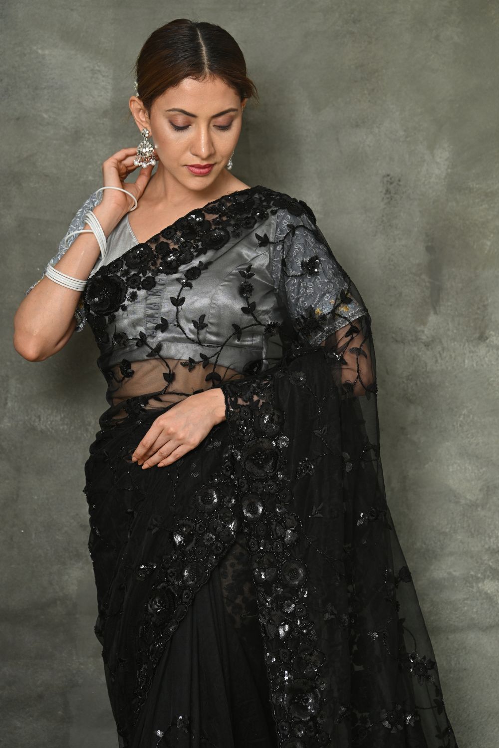 Buy Sky Blue Designer Saree Nitaraa