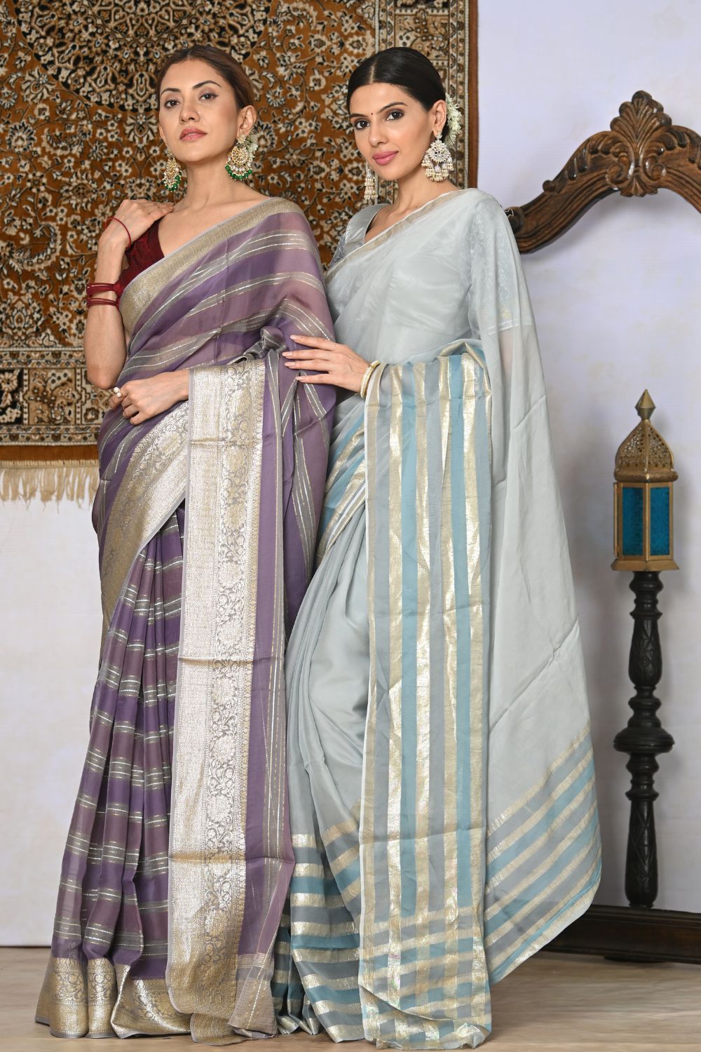Buy Pink Silk Blend Saree Nitaraa