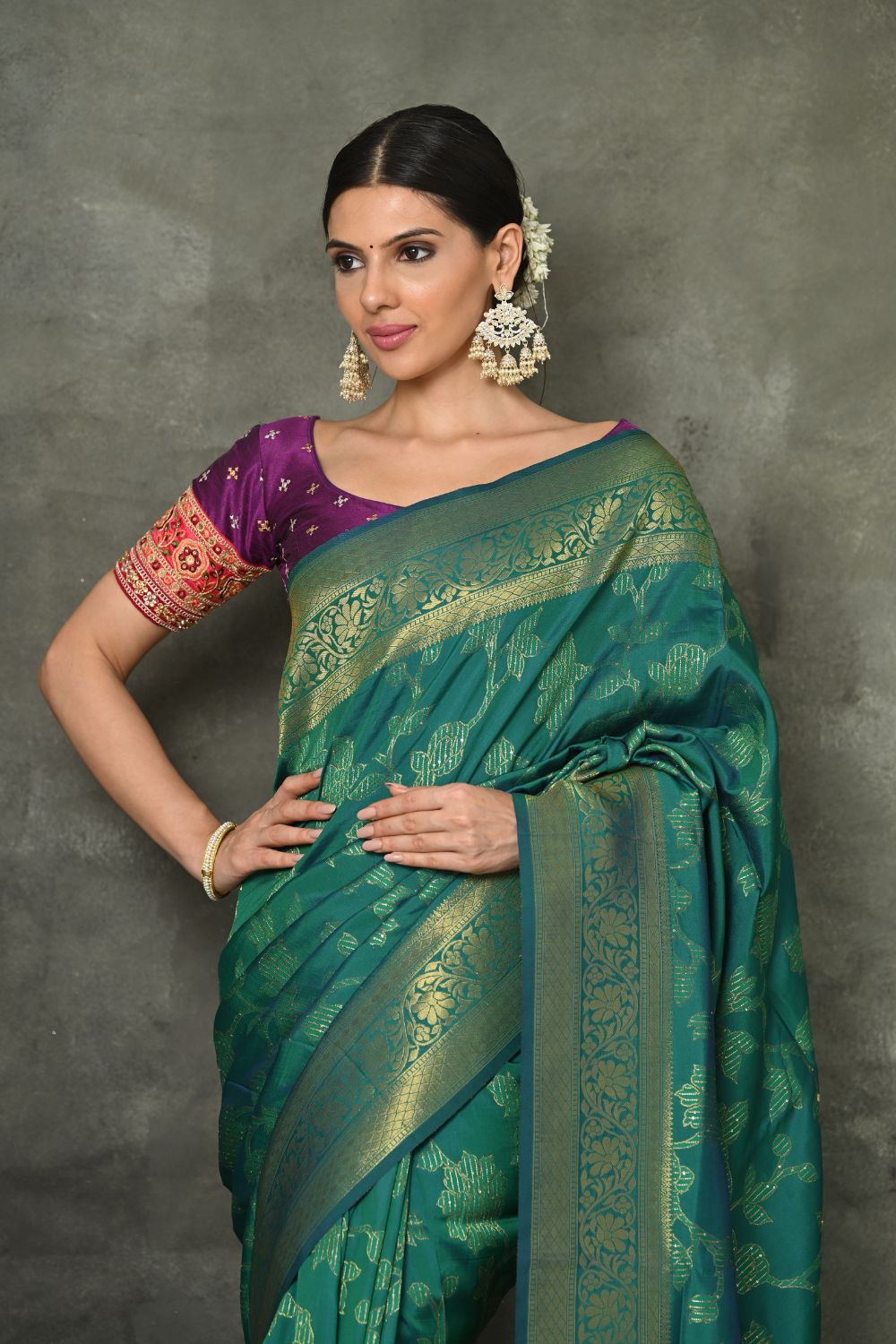 Buy Baby Pink Banarasi Khaddi Georgette Saree Nitaraa