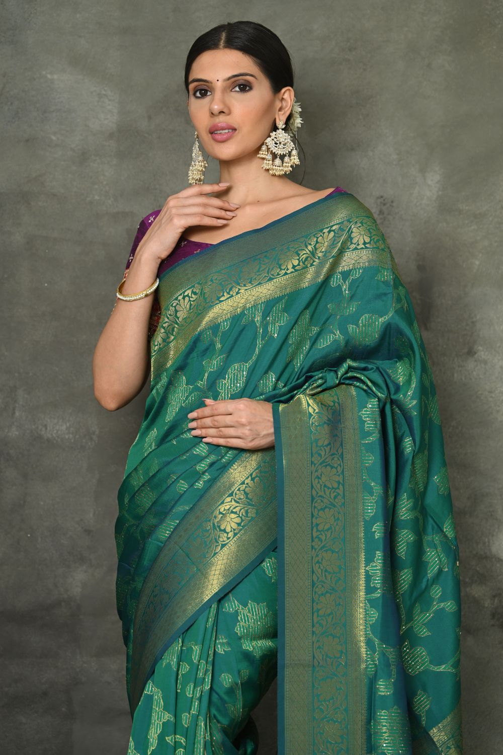 Buy Black Sequins Georgette Saree Nitaraa