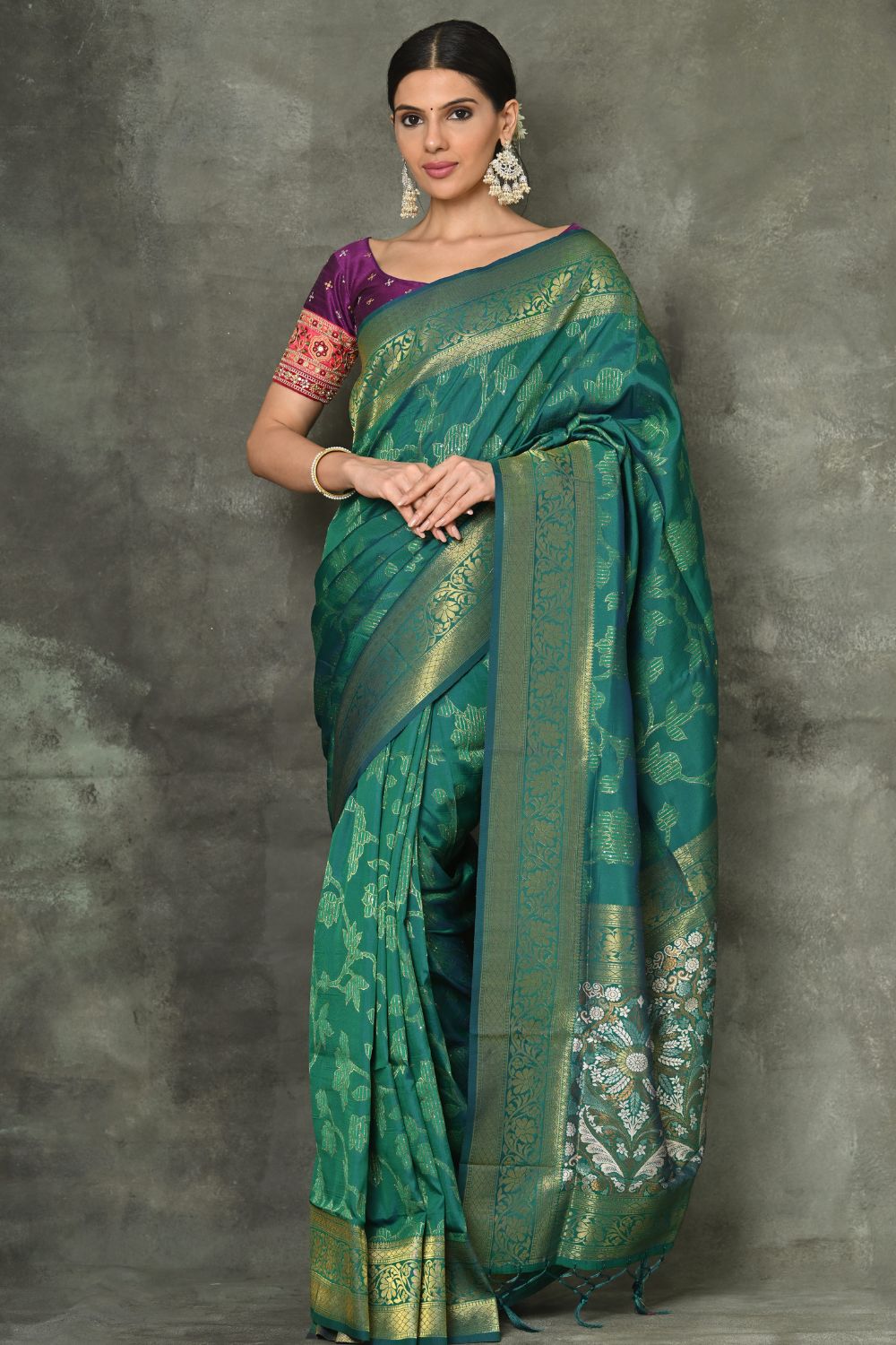 Buy Cream Sequins Designer Saree Nitaraa