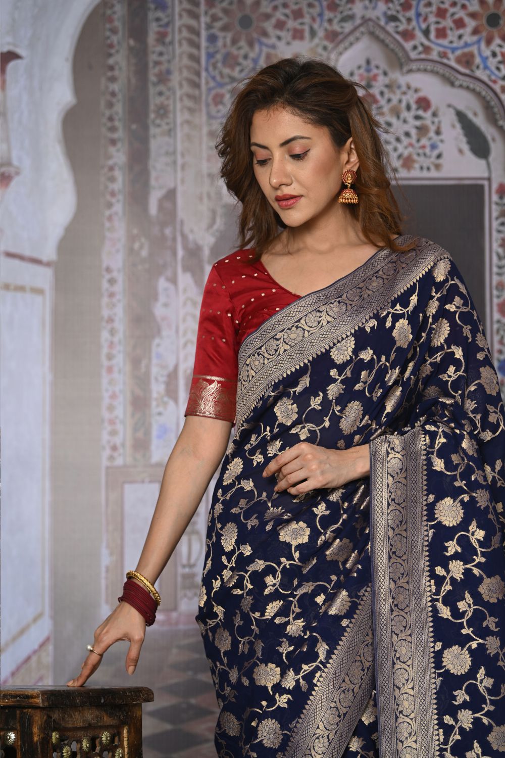 Buy Orange Kadhi Silk Saree With Blouse Piece Nitaraa