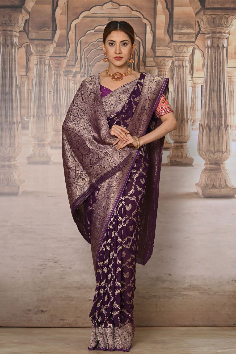 Buy Yellow Tussar Silk Blend Saree Nitaraa