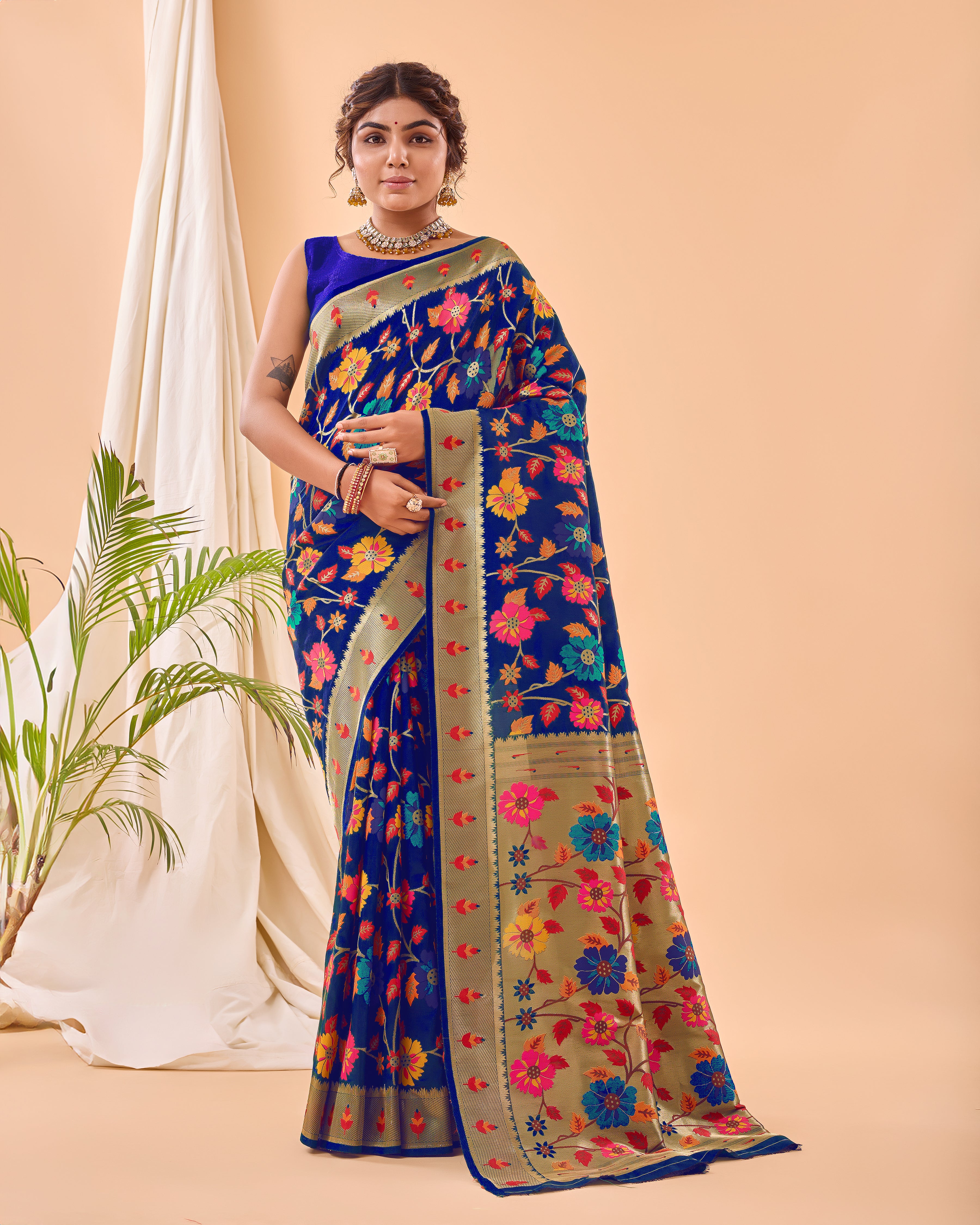VOILET Pure paithani silk SAREE