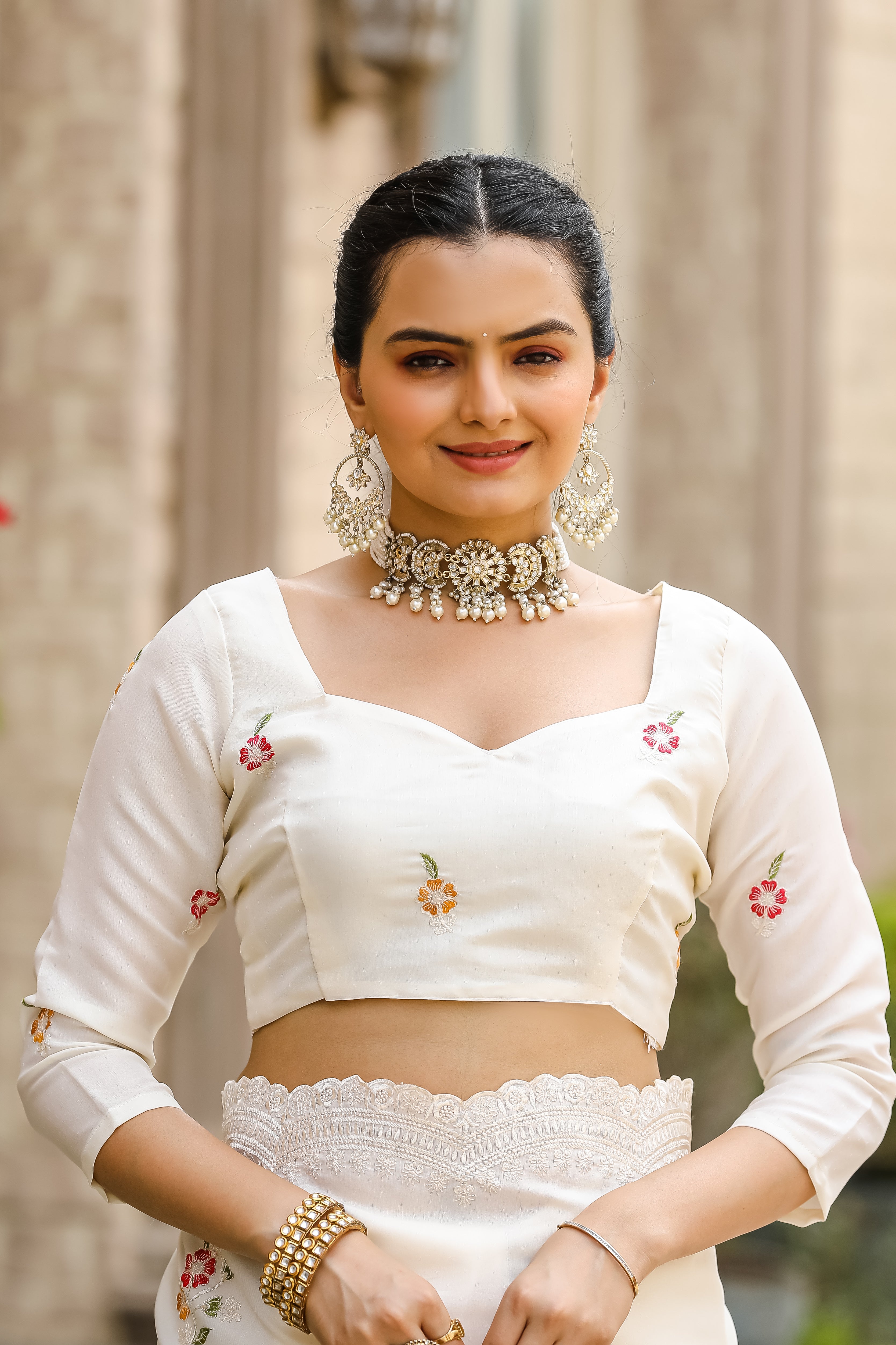 WHITE Tussar Cotton Saree