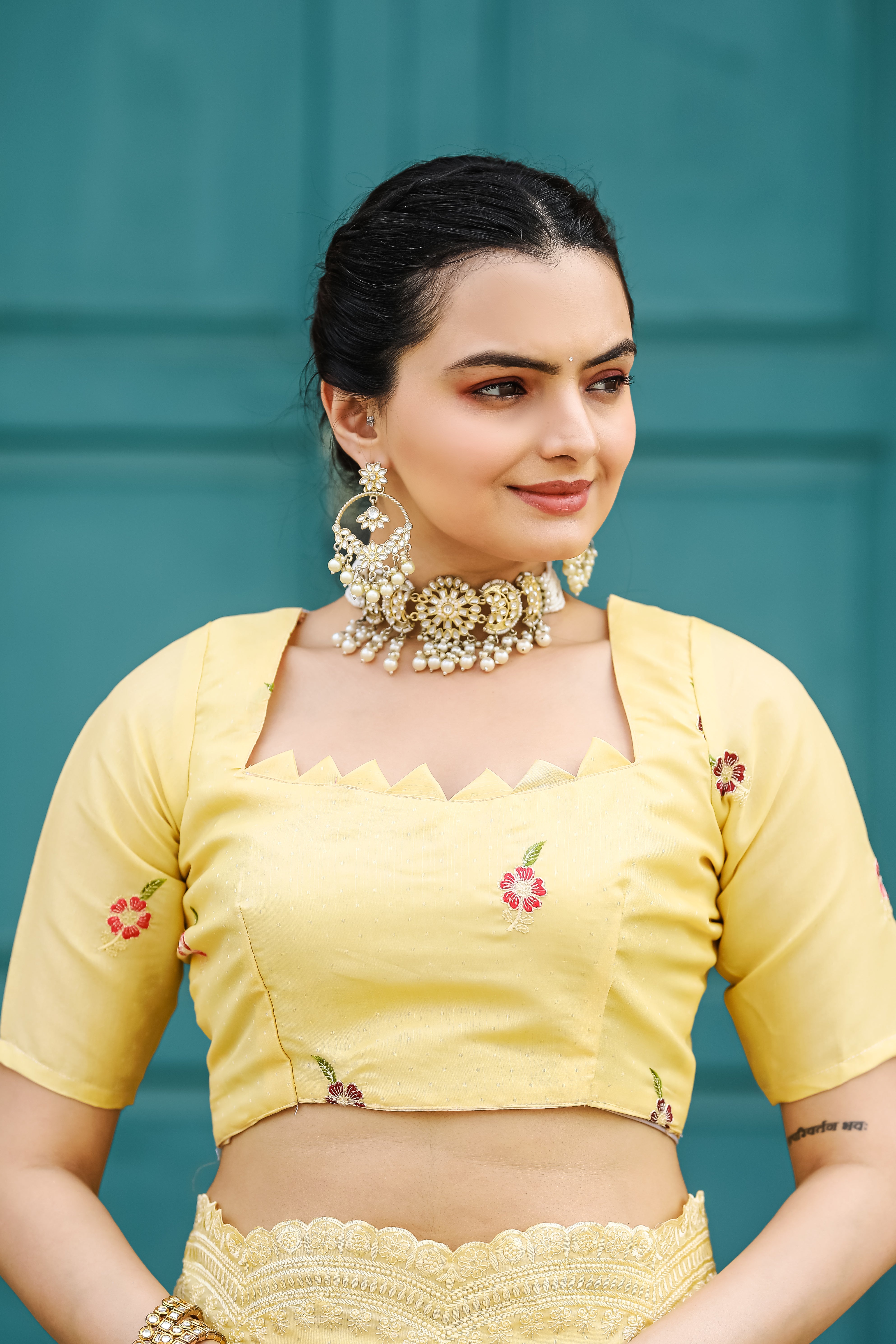 YELLOW Tussar Cotton Saree