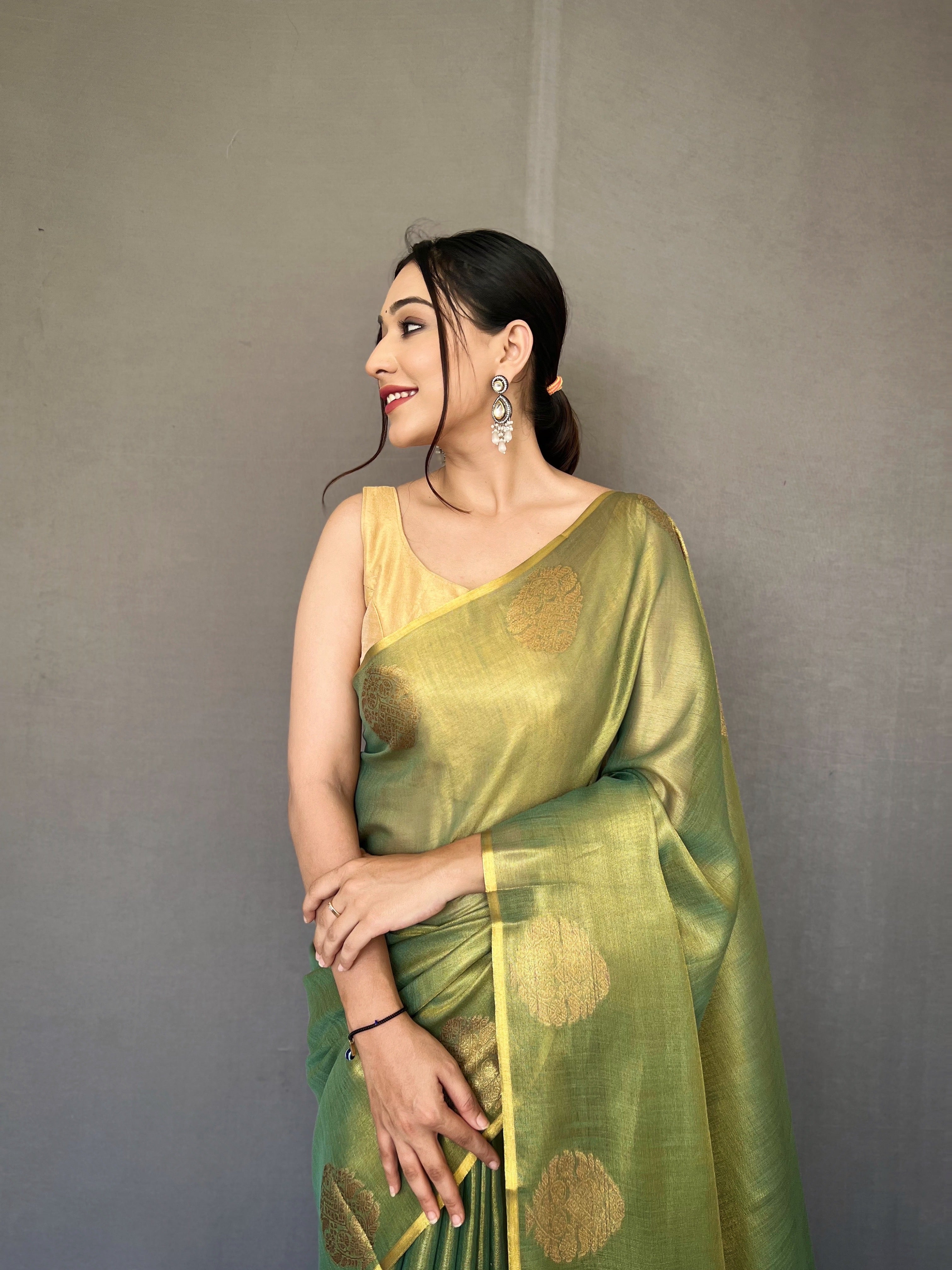 DARK GREEN Silk SAREE