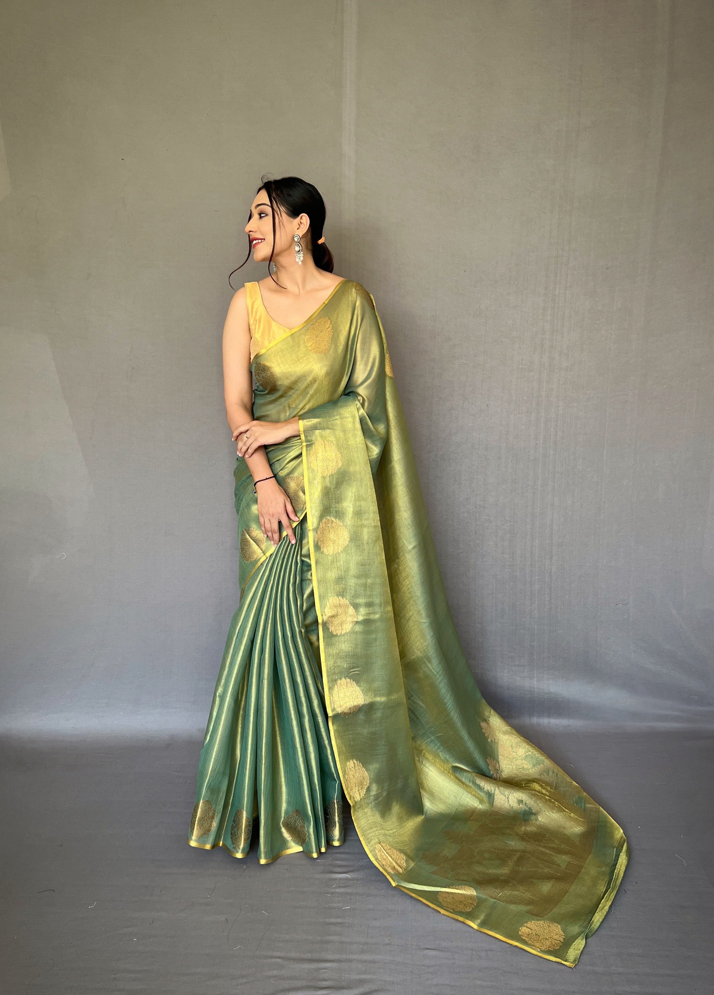 DARK GREEN Silk SAREE
