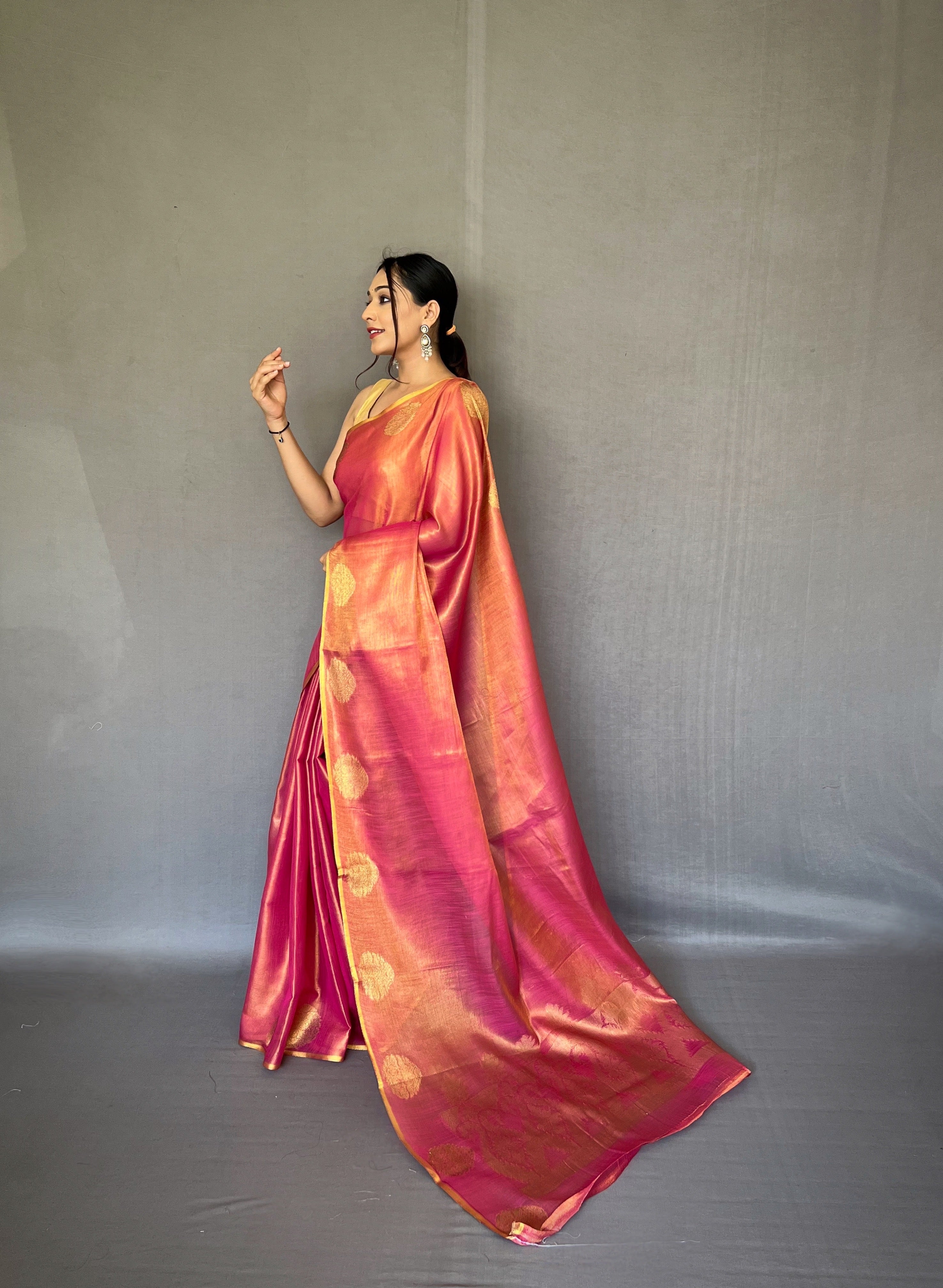 DARK PINK Silk SAREE