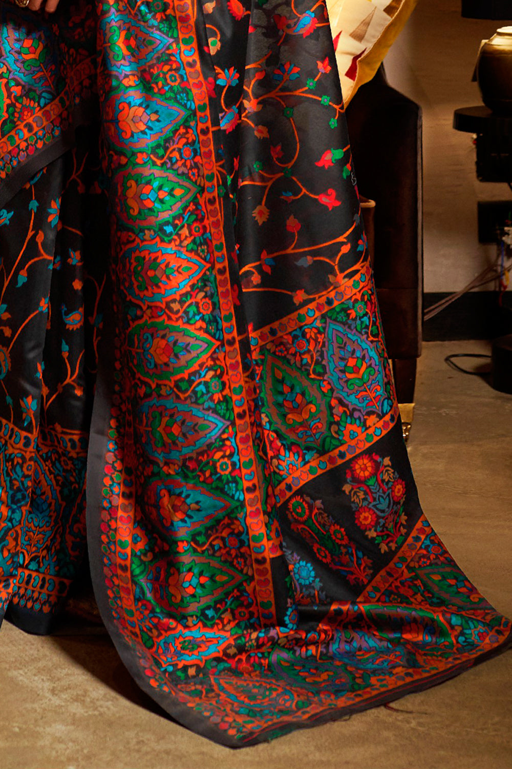 Buy Teal Blue Silk Saree With Blouse Piece Nitaraa