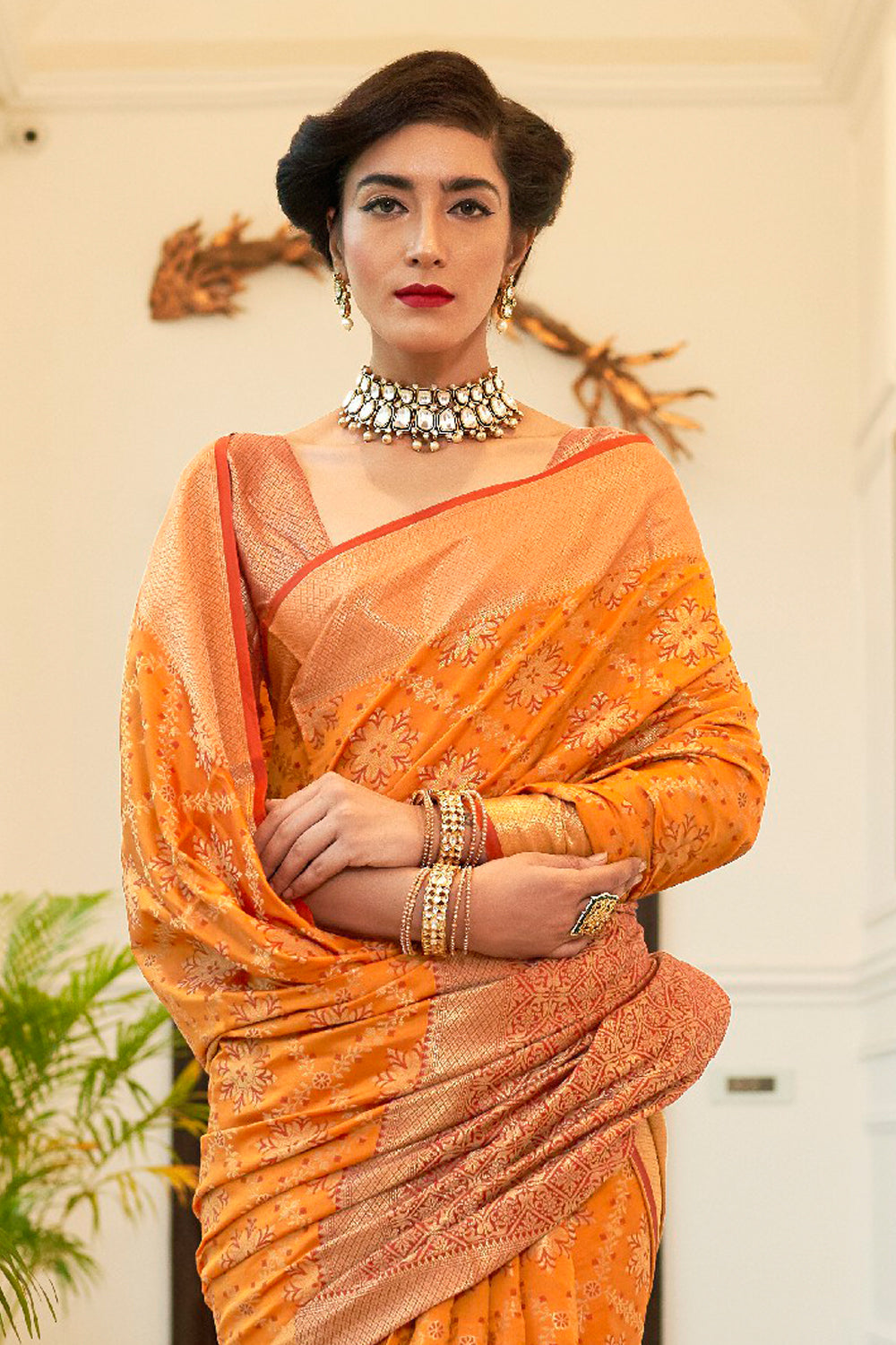 Buy Black Kashmiri Silk Saree With Blouse Piece Nitaraa