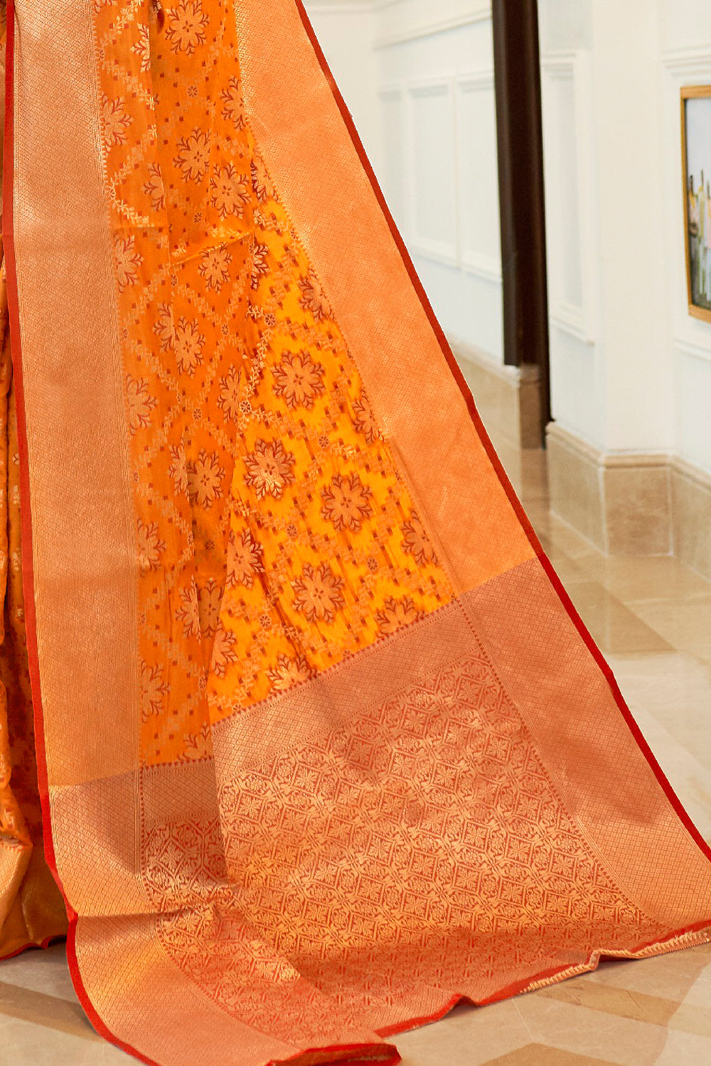 Buy Teal Blue Kashmiri Silk Saree With Blouse Piece Nitaraa