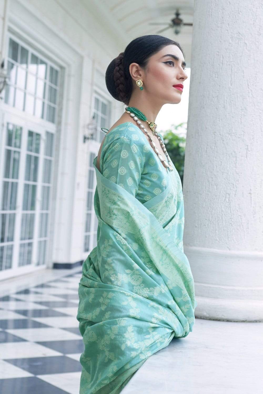 Buy Ocean Blue Soft Silk Saree With Blouse Piece Nitaraa