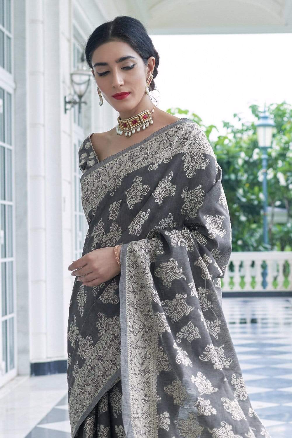 Buy Water Blue Kashmiri Silk Saree With Blouse Piece Nitaraa