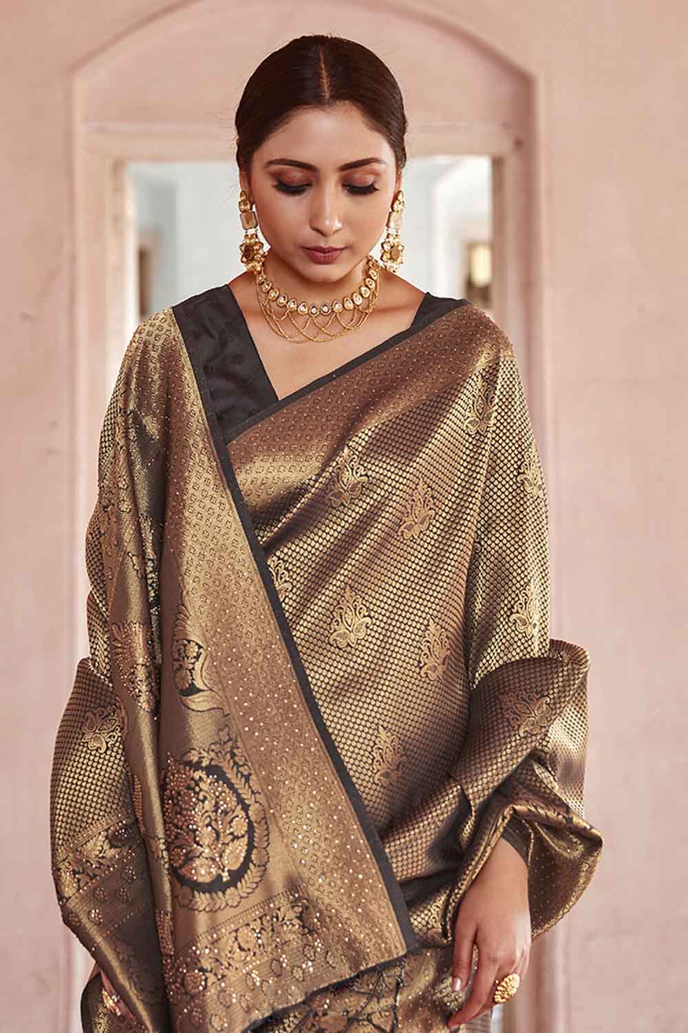 Buy Yellow Banarasi Silk Saree Nitaraa