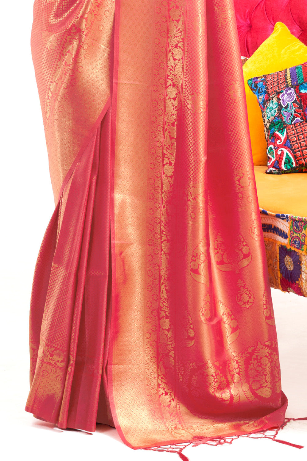 Buy Maroon Paithani Silk Blend Saree Nitaraa