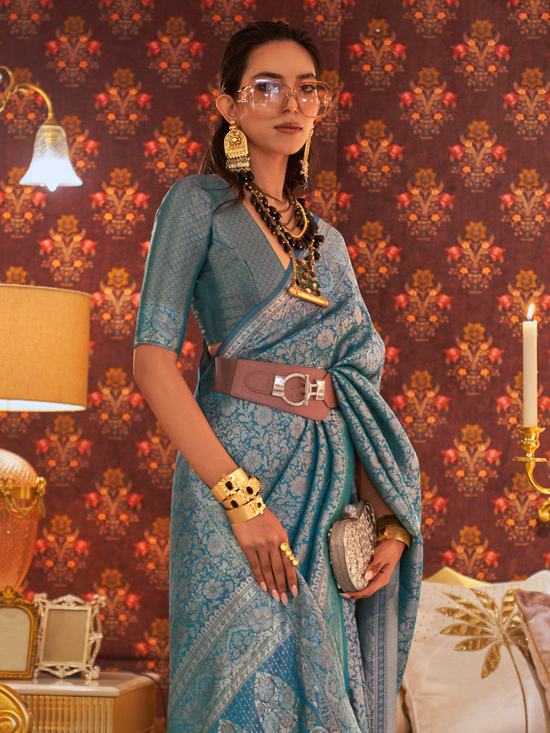 Sky Blue Kanjivaram Saree