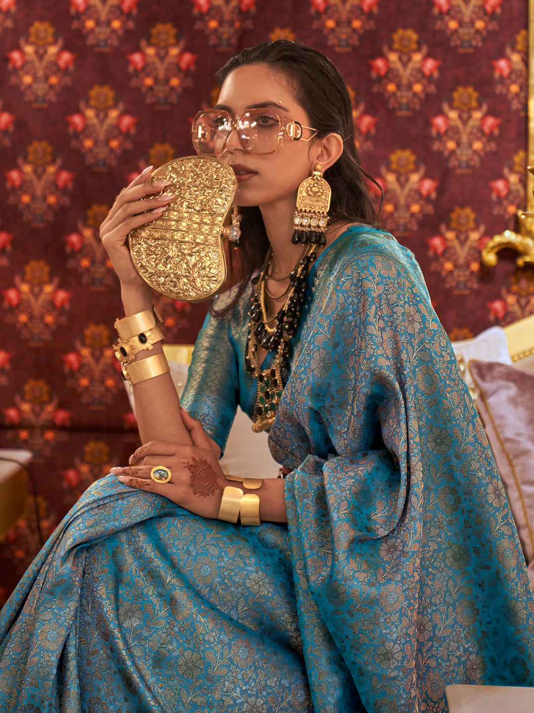 Sky Blue Kanjivaram Saree