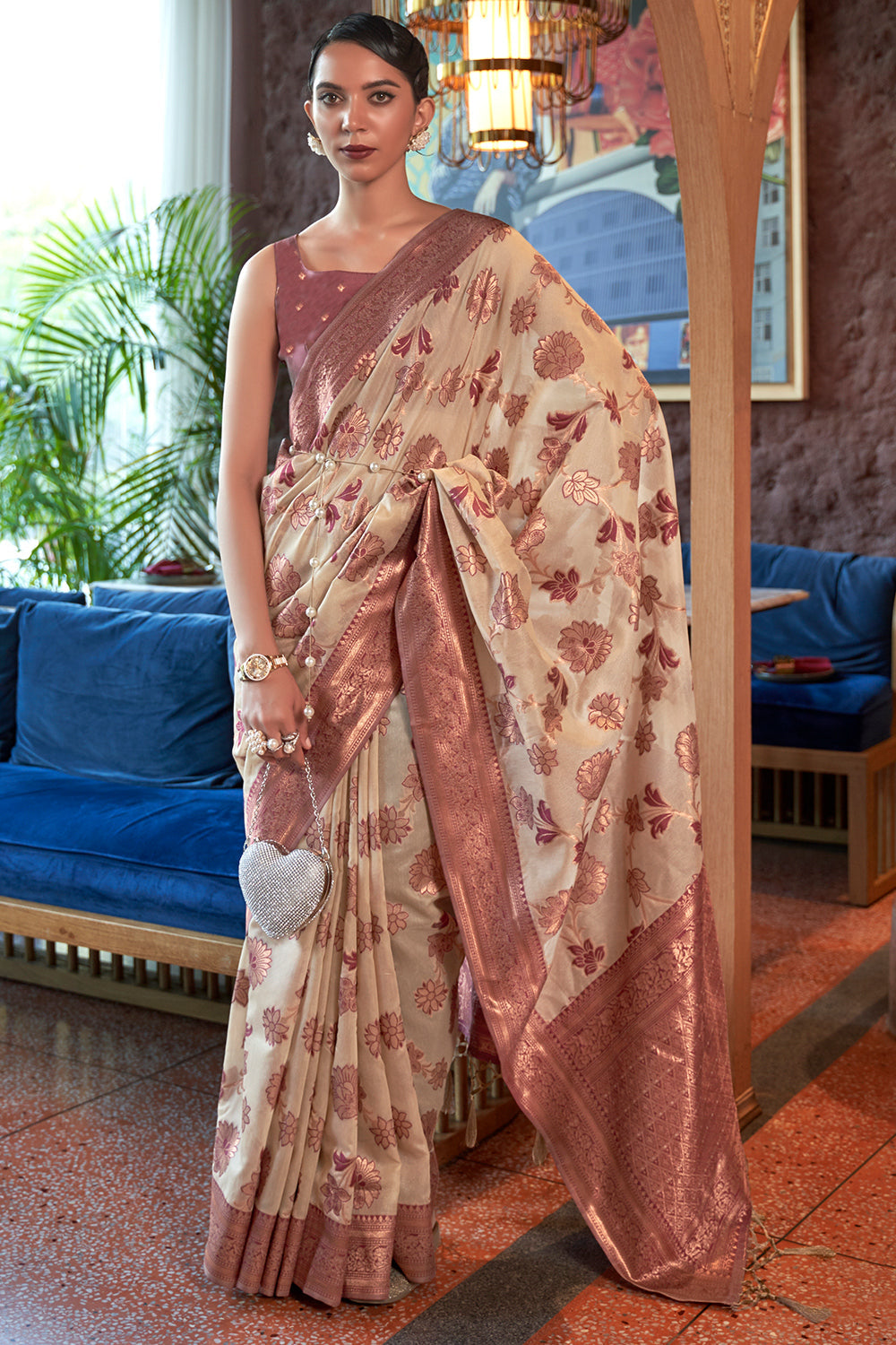 Buy Baby Pink Paithani Silk Saree Nitaraa