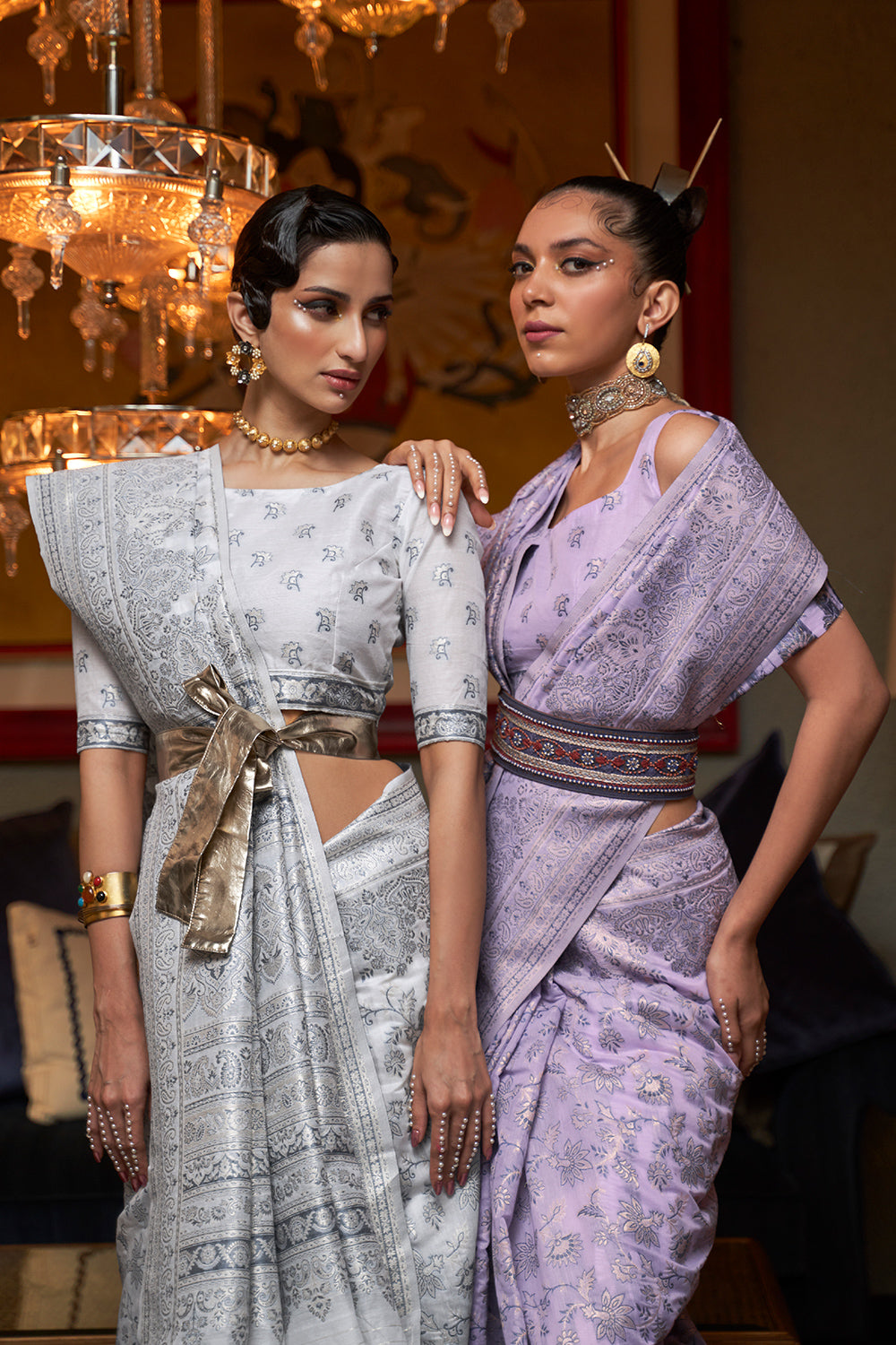 Pure White Kashmiri Cotton Sareev