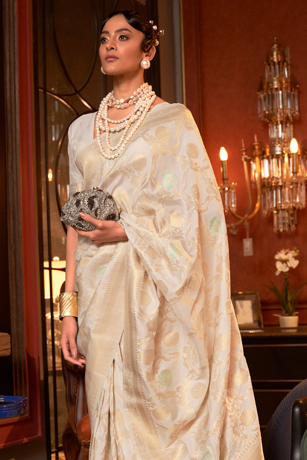 Buy Teal Blue Banarasi Saree Nitaraa