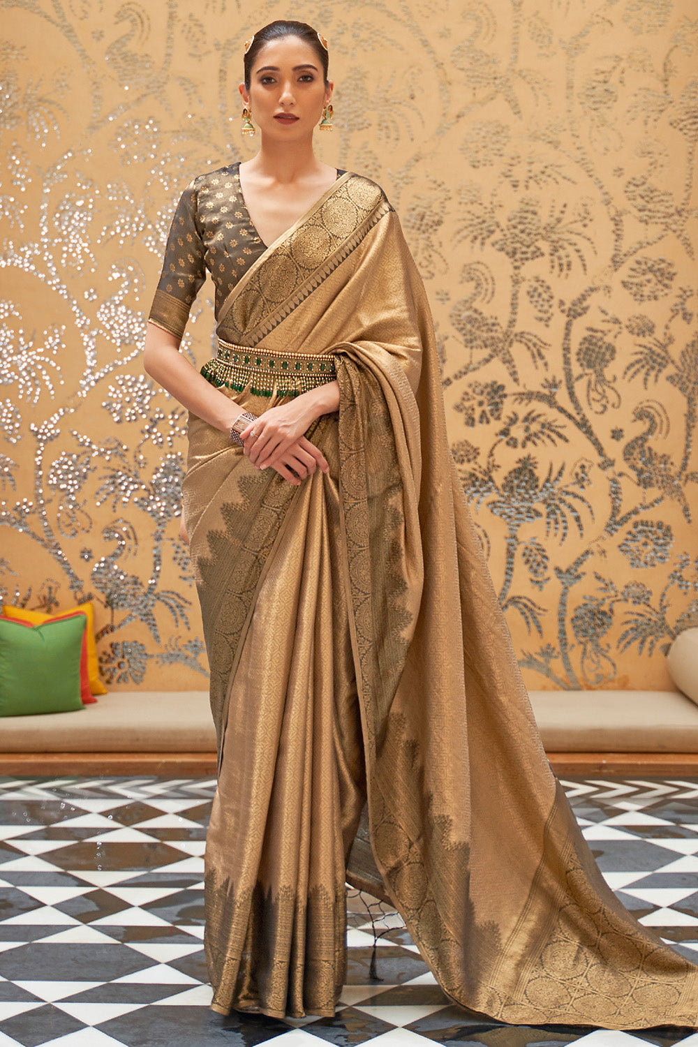 Buy Porpoise Grey Cotton Saree Nitaraa