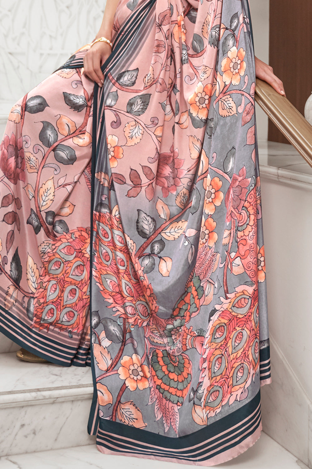 Buy Ocean Blue Kanjivaram Saree Nitaraa