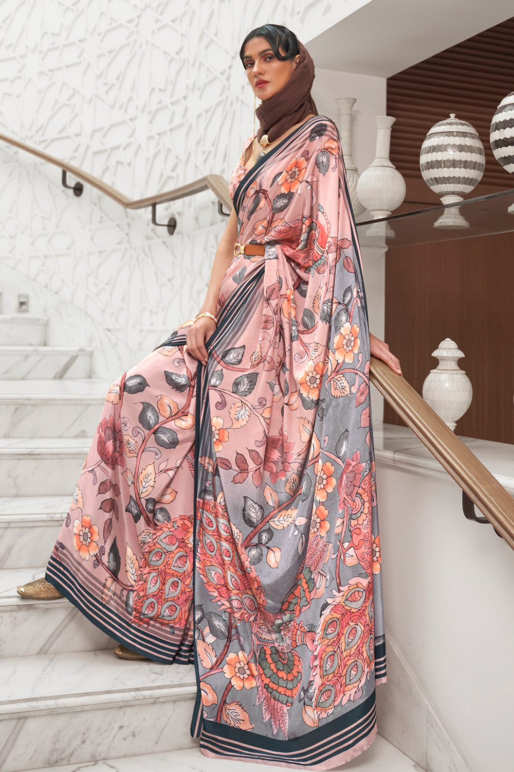 Buy French Rose Pink Kanjivaram Saree Nitaraa