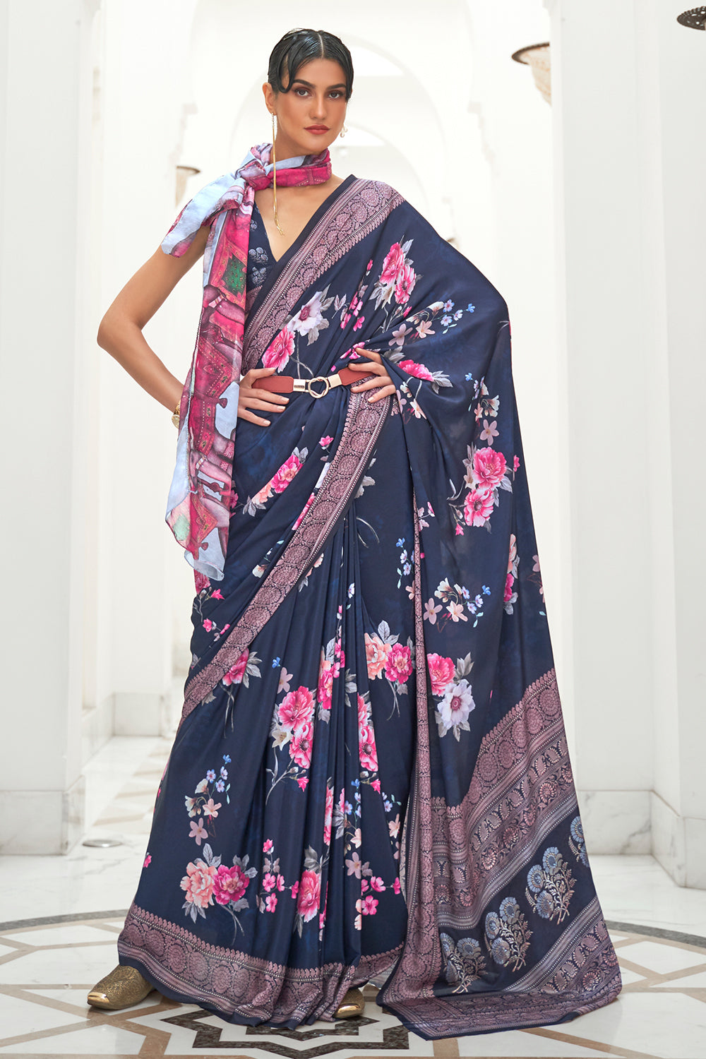 Buy French Pink Kanjivaram Saree Nitaraa