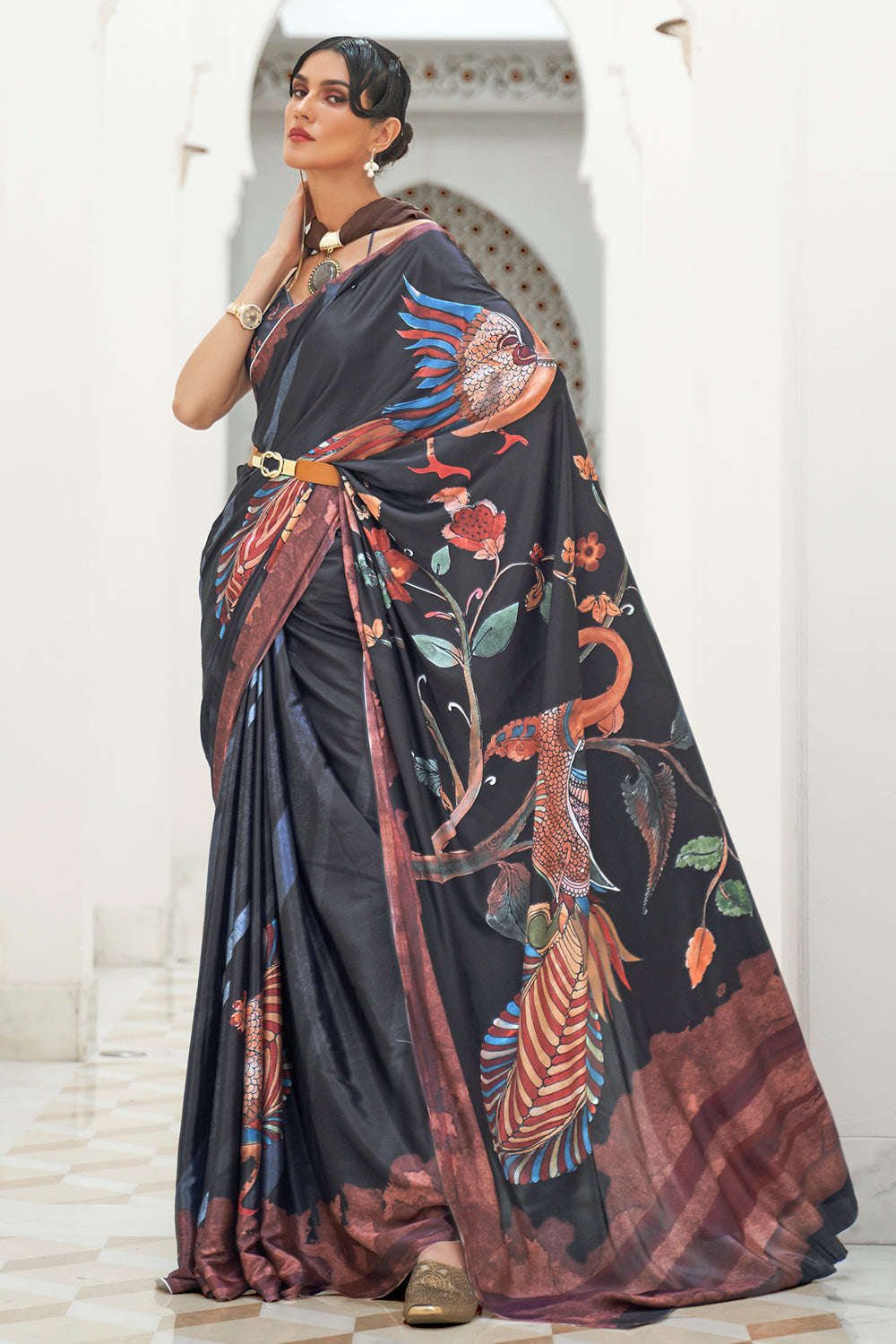 Buy Marine Blue Kanjivaram Saree Nitaraa