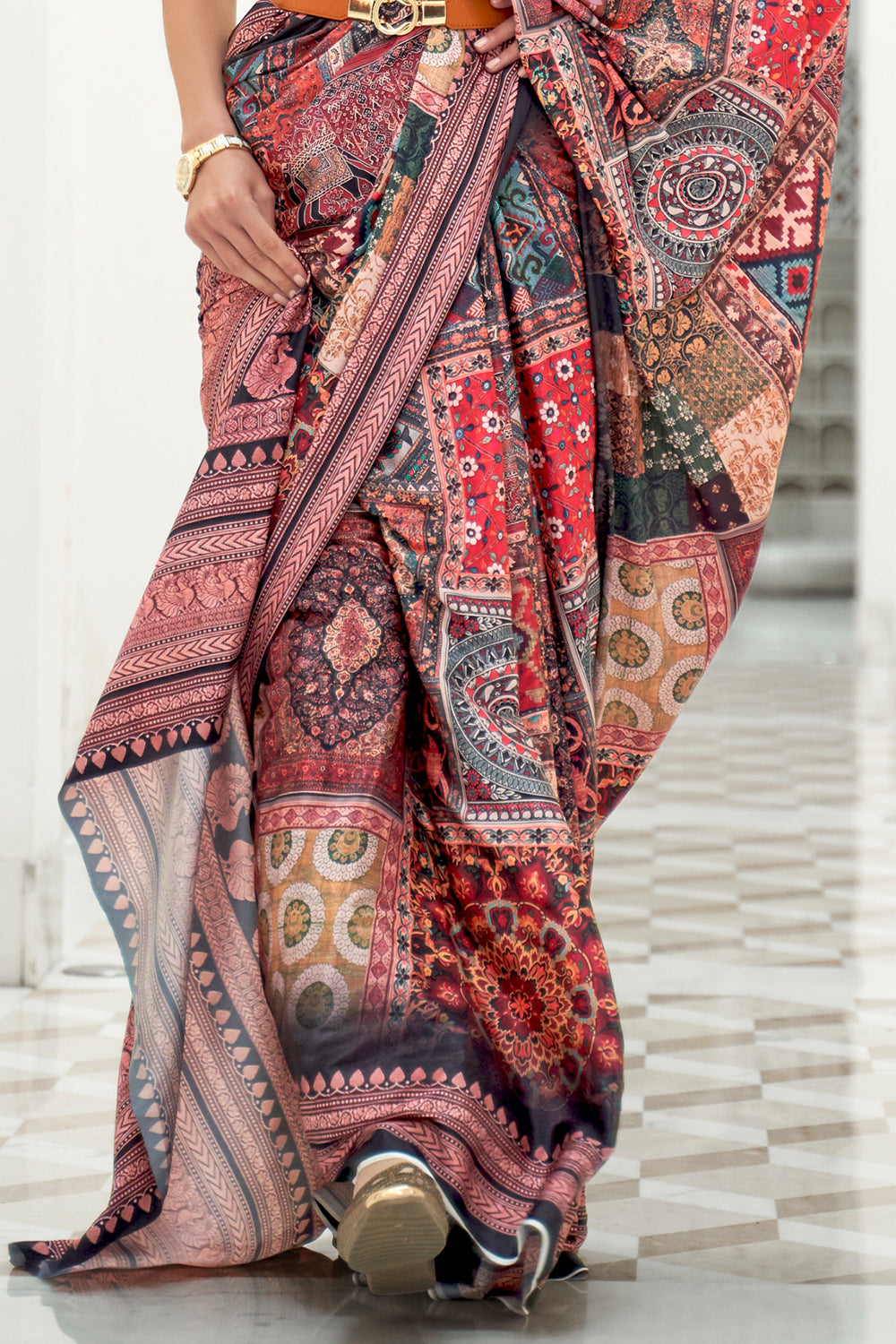 Buy Magenta Pink Satin Silk Saree Nitaraa