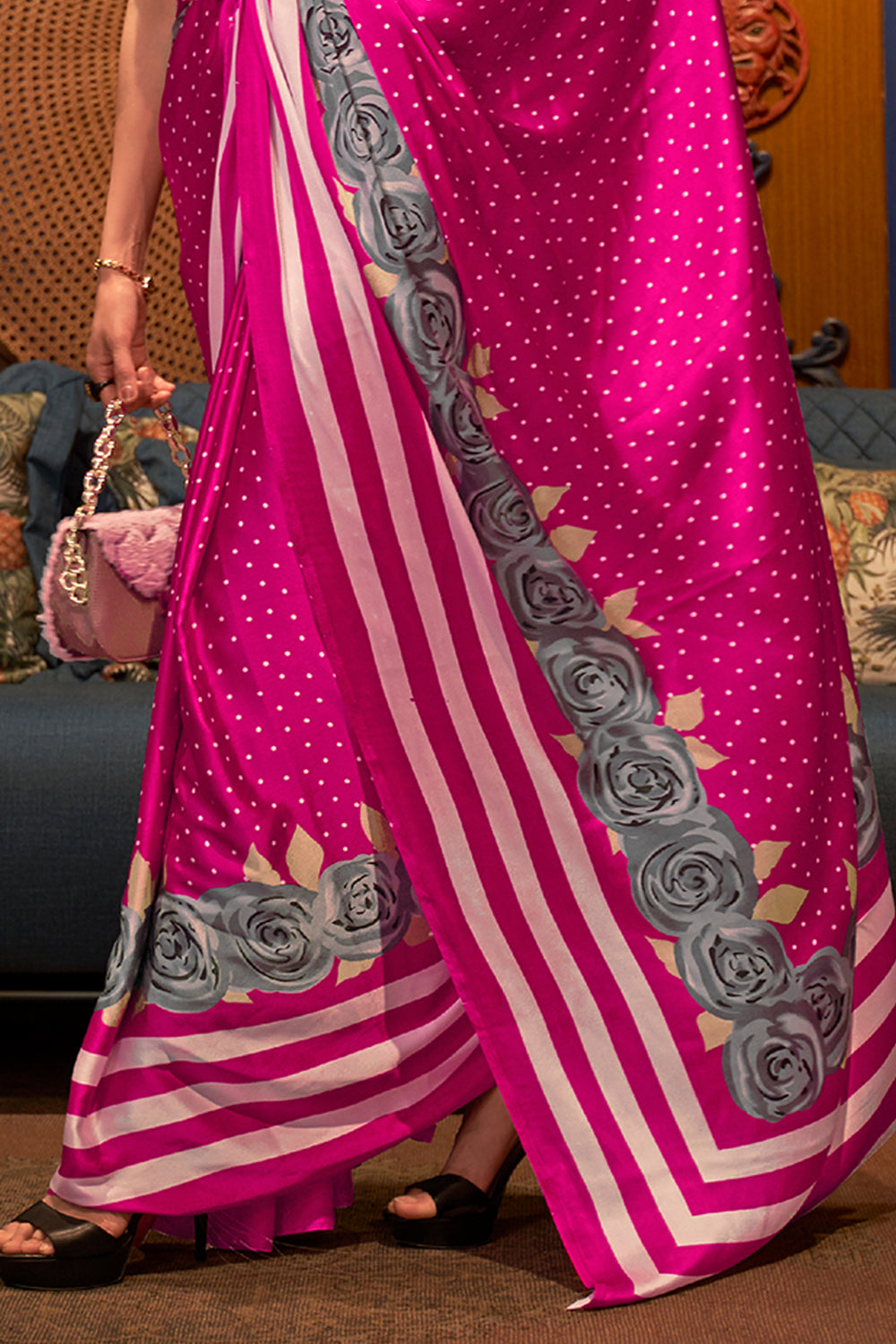 Buy Pastel Purple Satin Saree Nitaraa