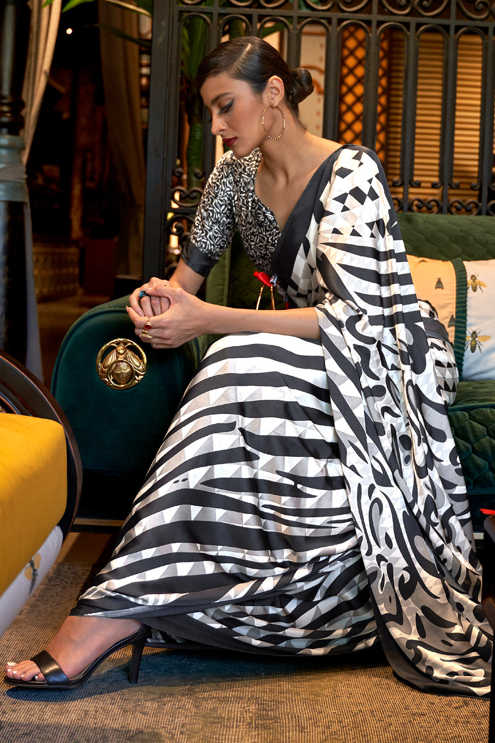 Buy Dark Green Tusser Silk Saree Nitaraa