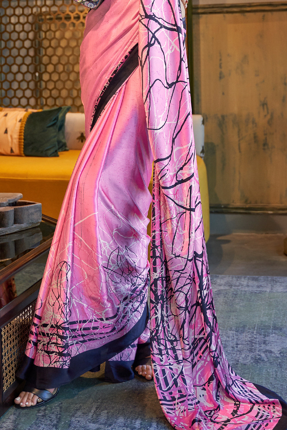 Buy Lilac Purple Satin Saree Nitaraa